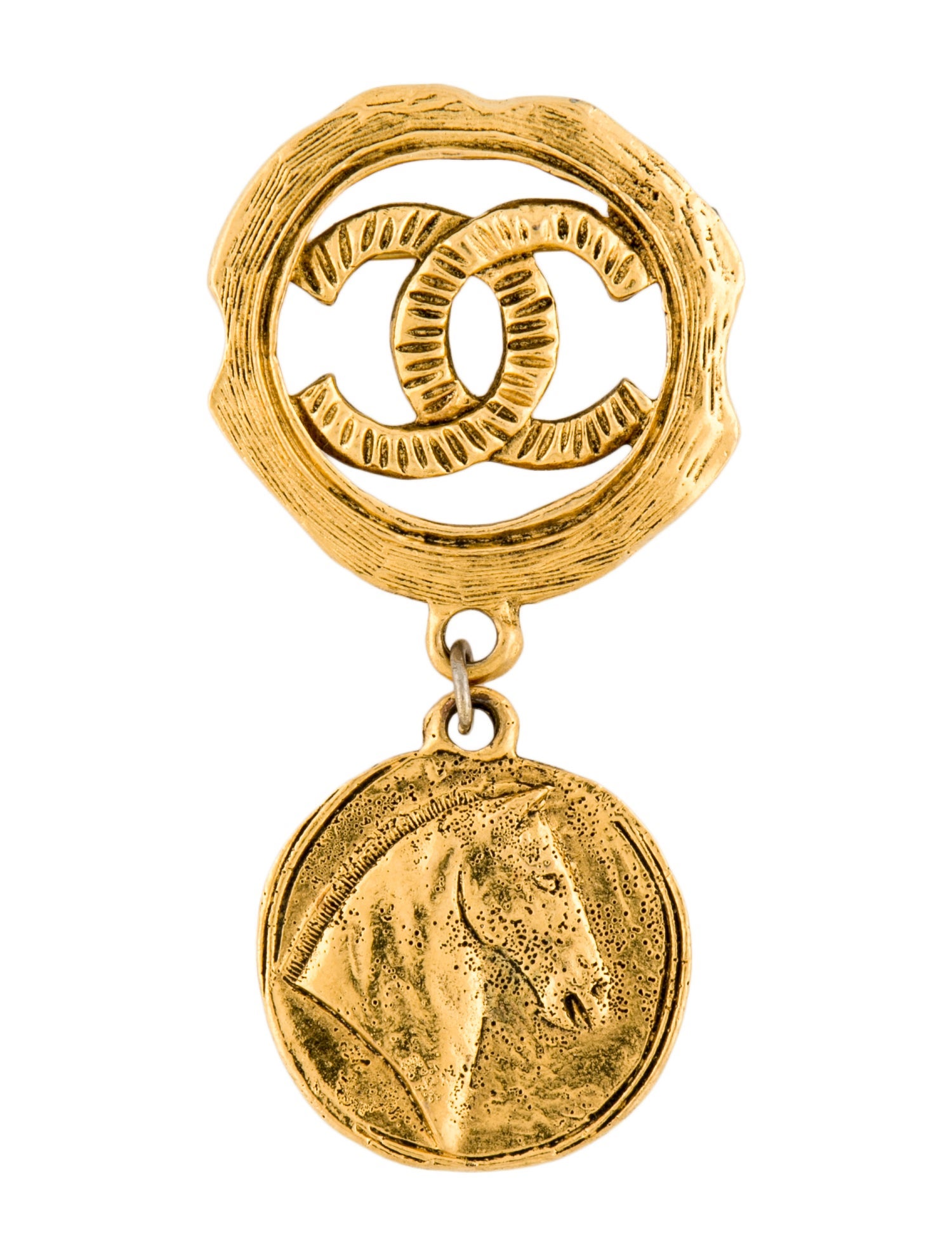 Chanel Vintage CC Horse Brooch