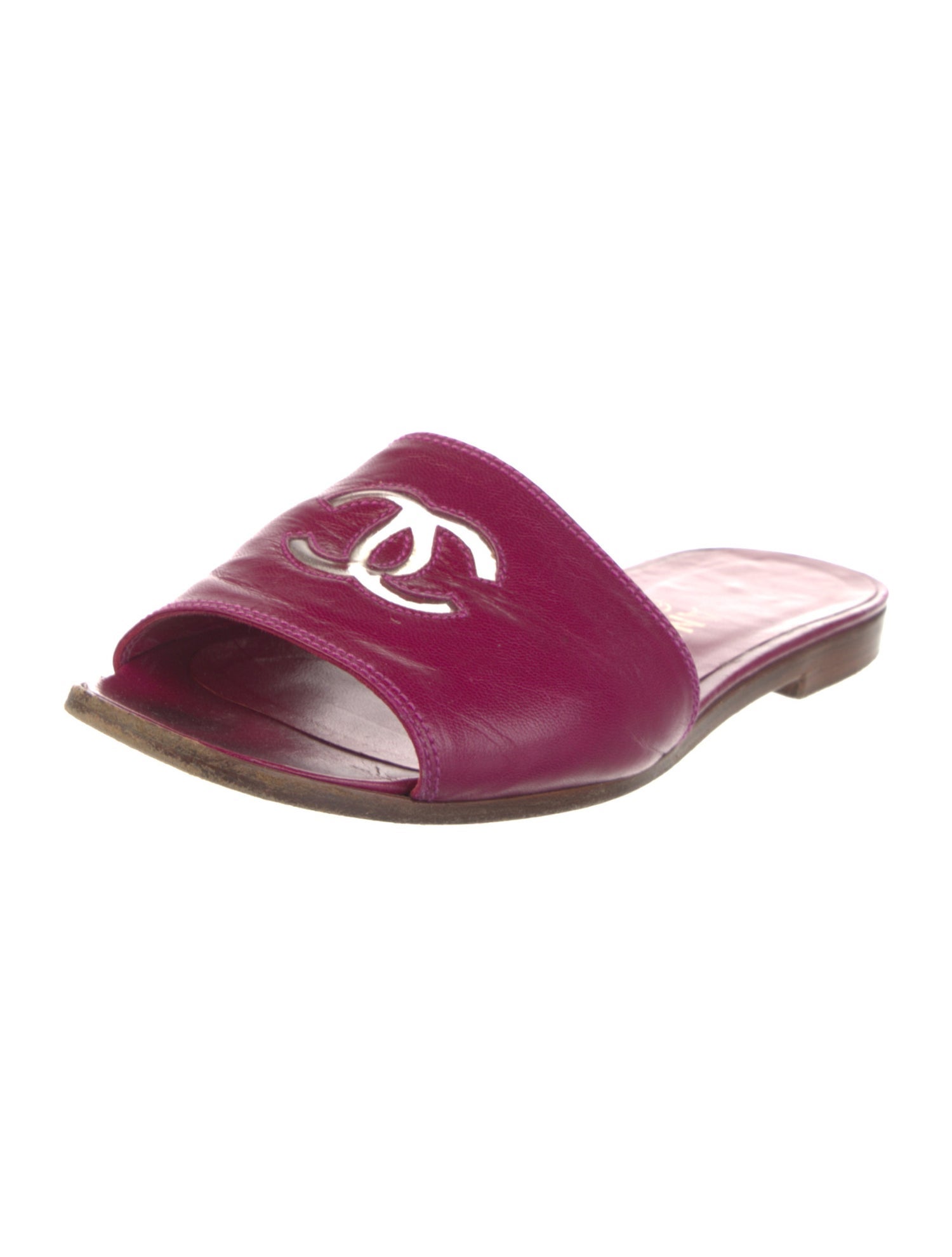 Chanel Vintage Interlocking CC Logo Slides