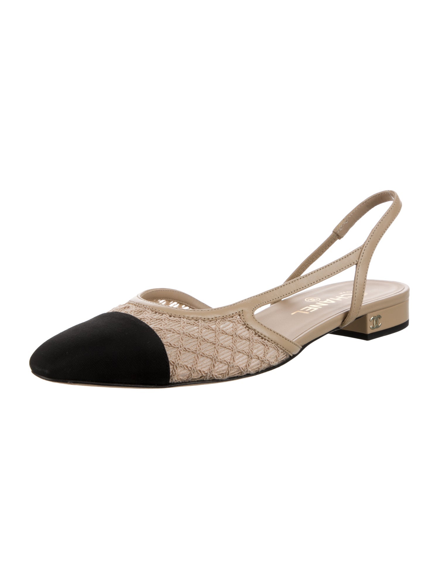 Chanel 2025 Interlocking CC Logo Slingback Flats