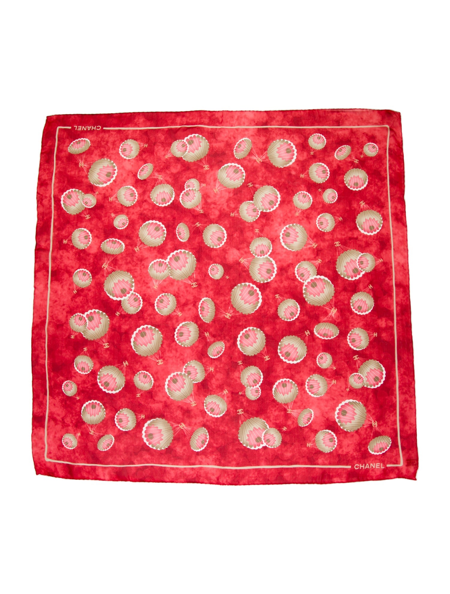 Chanel Silk Interlocking CC Logo Scarf