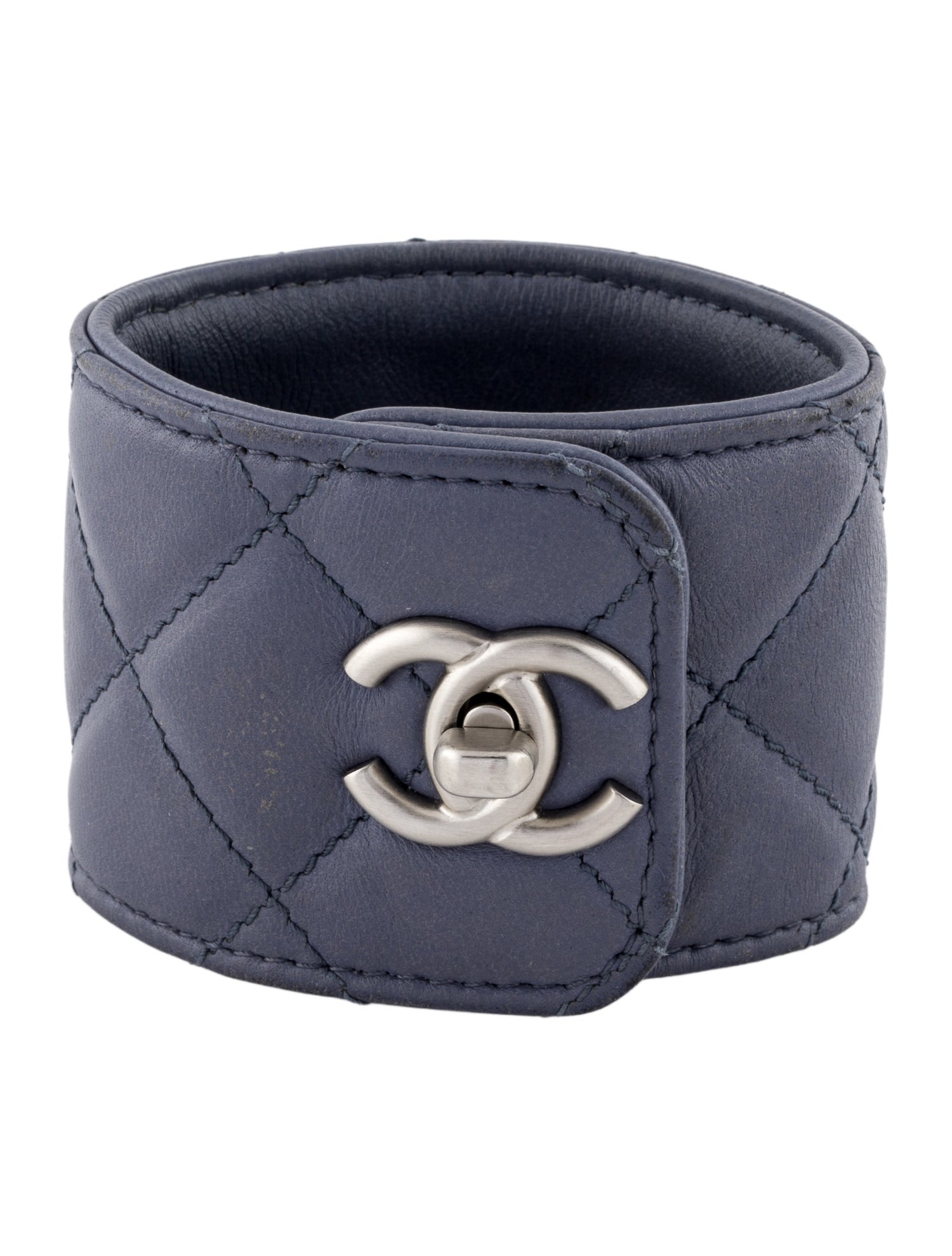 Chanel Leather Quilted CC Turnlock Wrap Bracelet