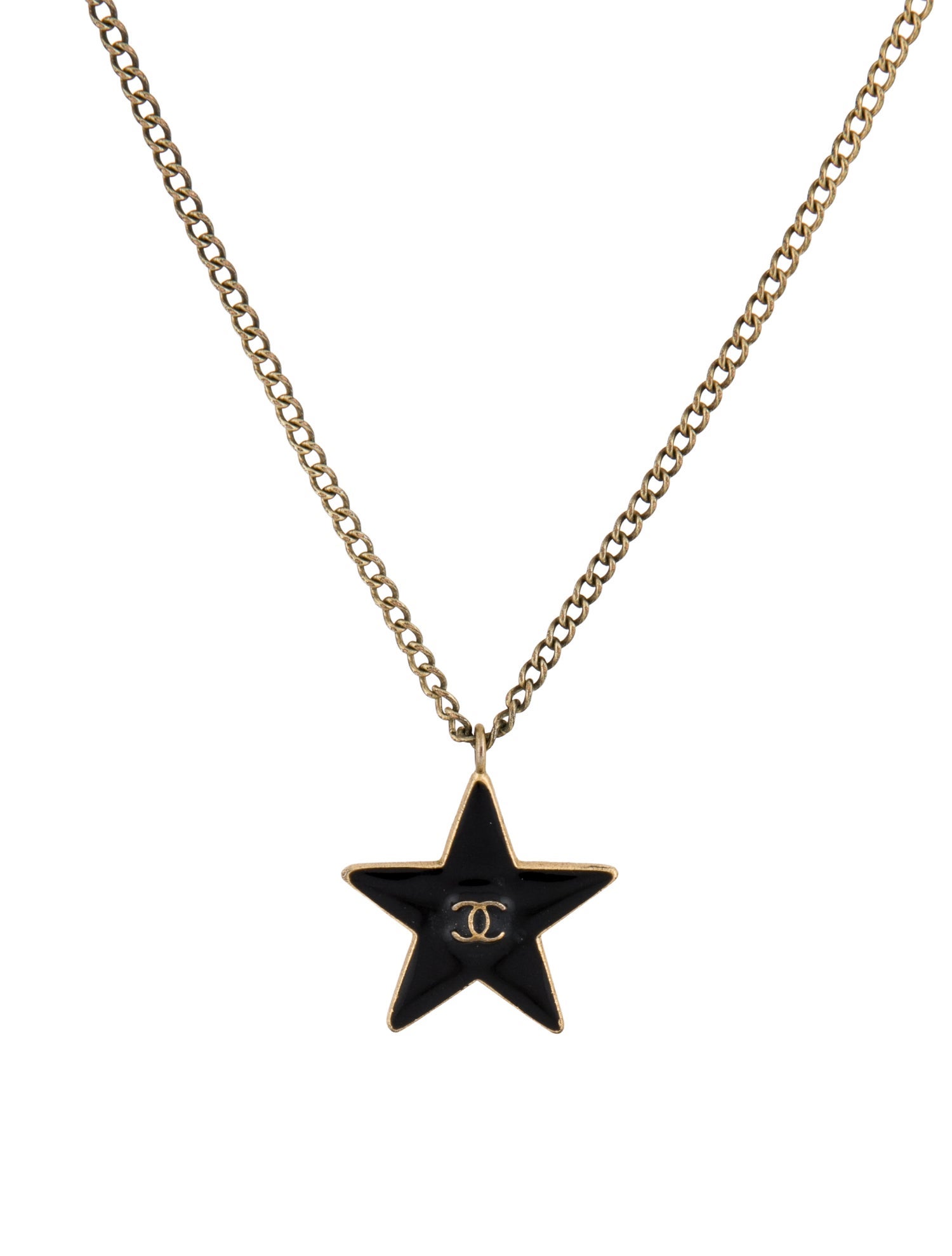 Chanel Enamel CC Star Pendant Necklace