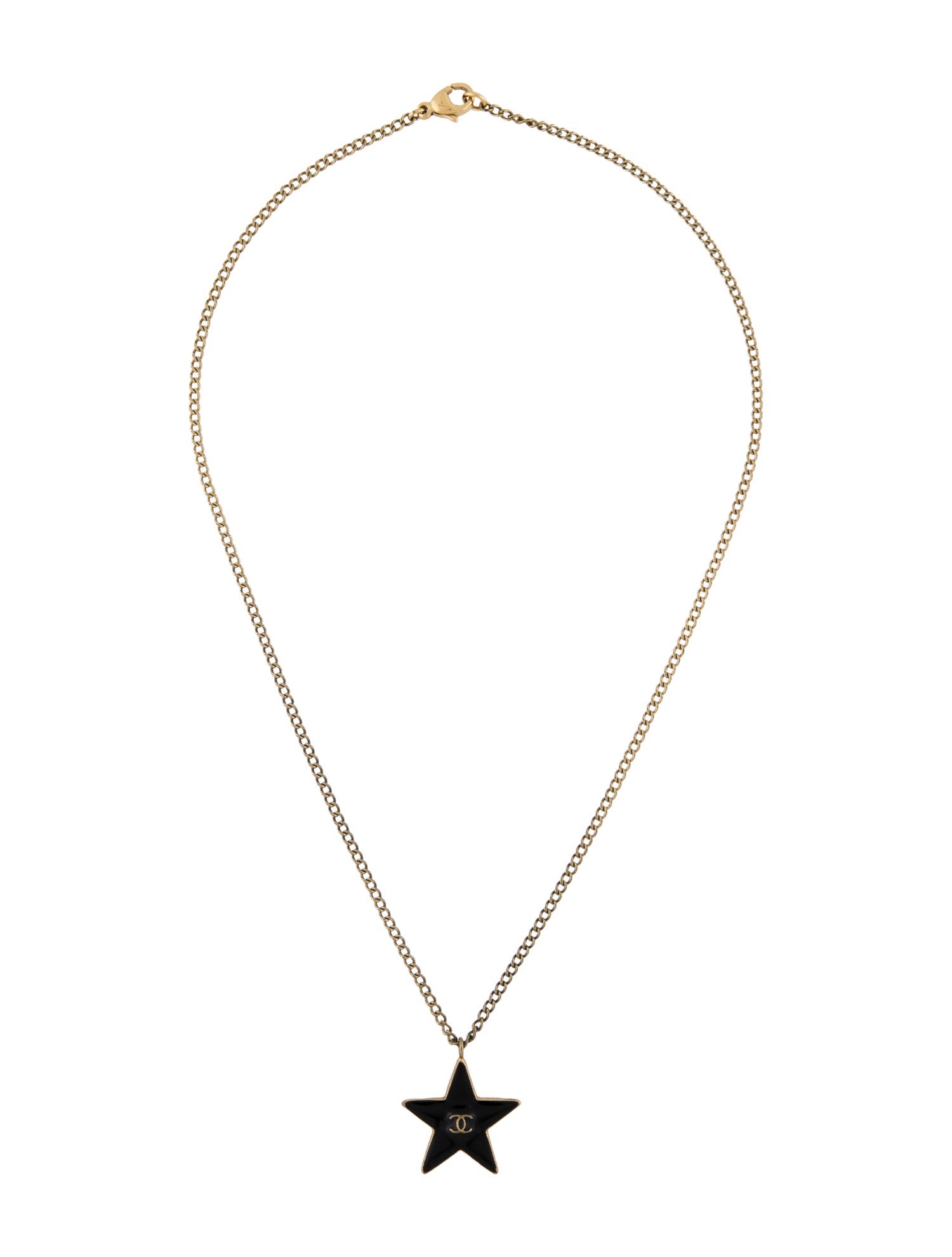 Chanel Enamel CC Star Pendant Necklace