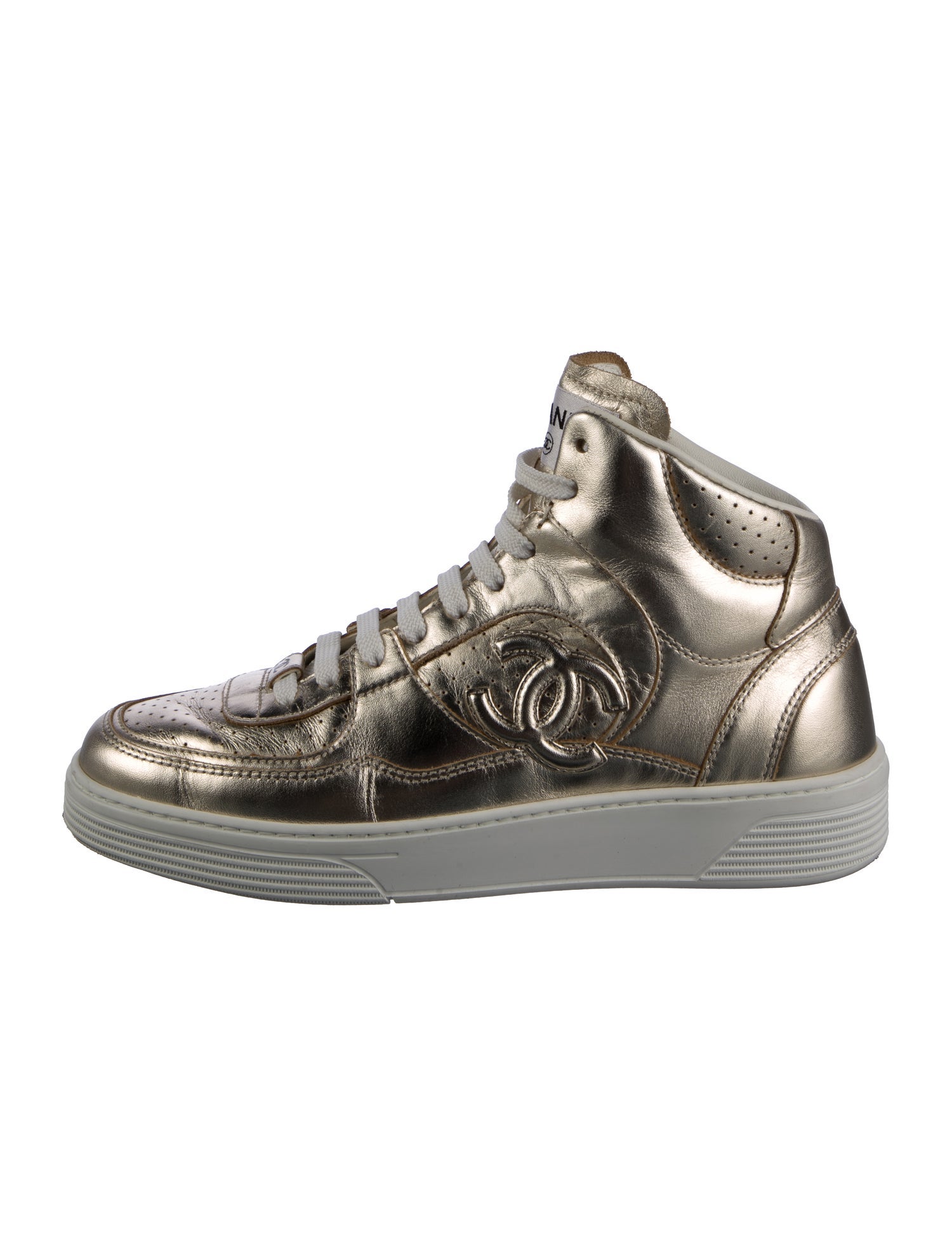 Chanel Interlocking CC Logo Calfskin Sneakers