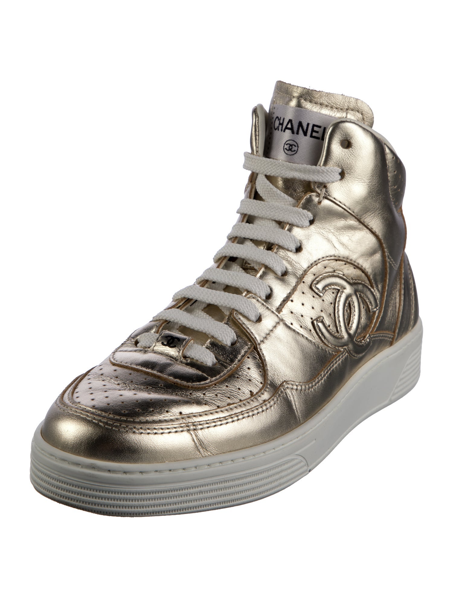 Chanel Interlocking CC Logo Calfskin Sneakers