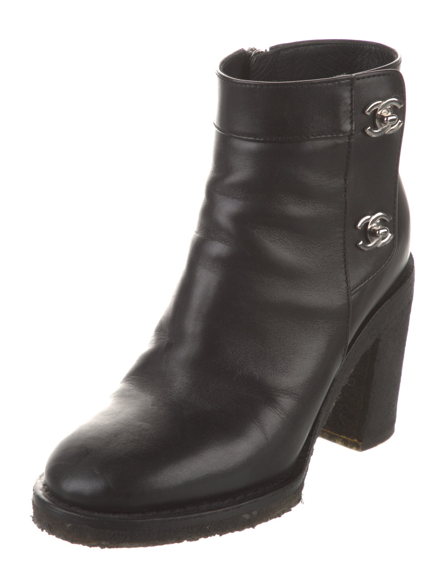 Chanel 2015 Interlocking CC Logo Boots