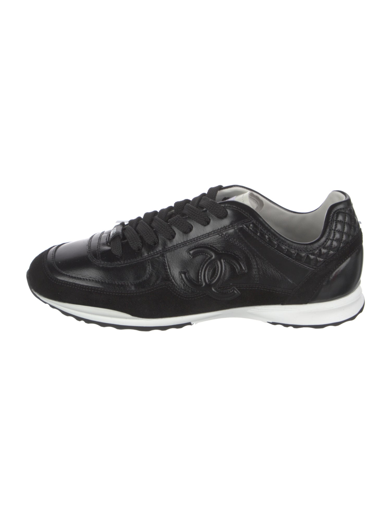 Chanel Interlocking CC Logo Leather Sneakers