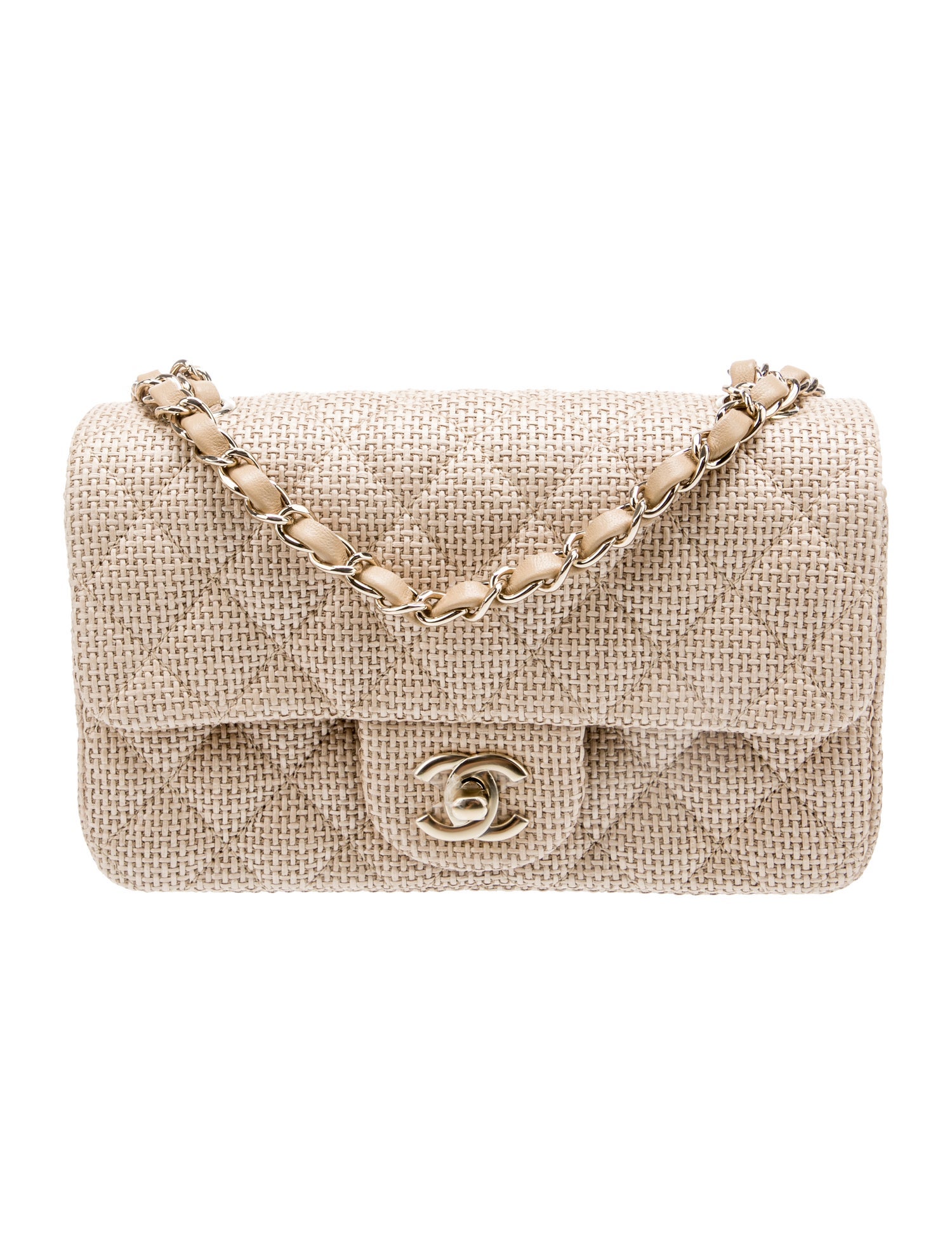 Chanel 2026 Rectangular Mini Raffia Flap Bag w/Tags