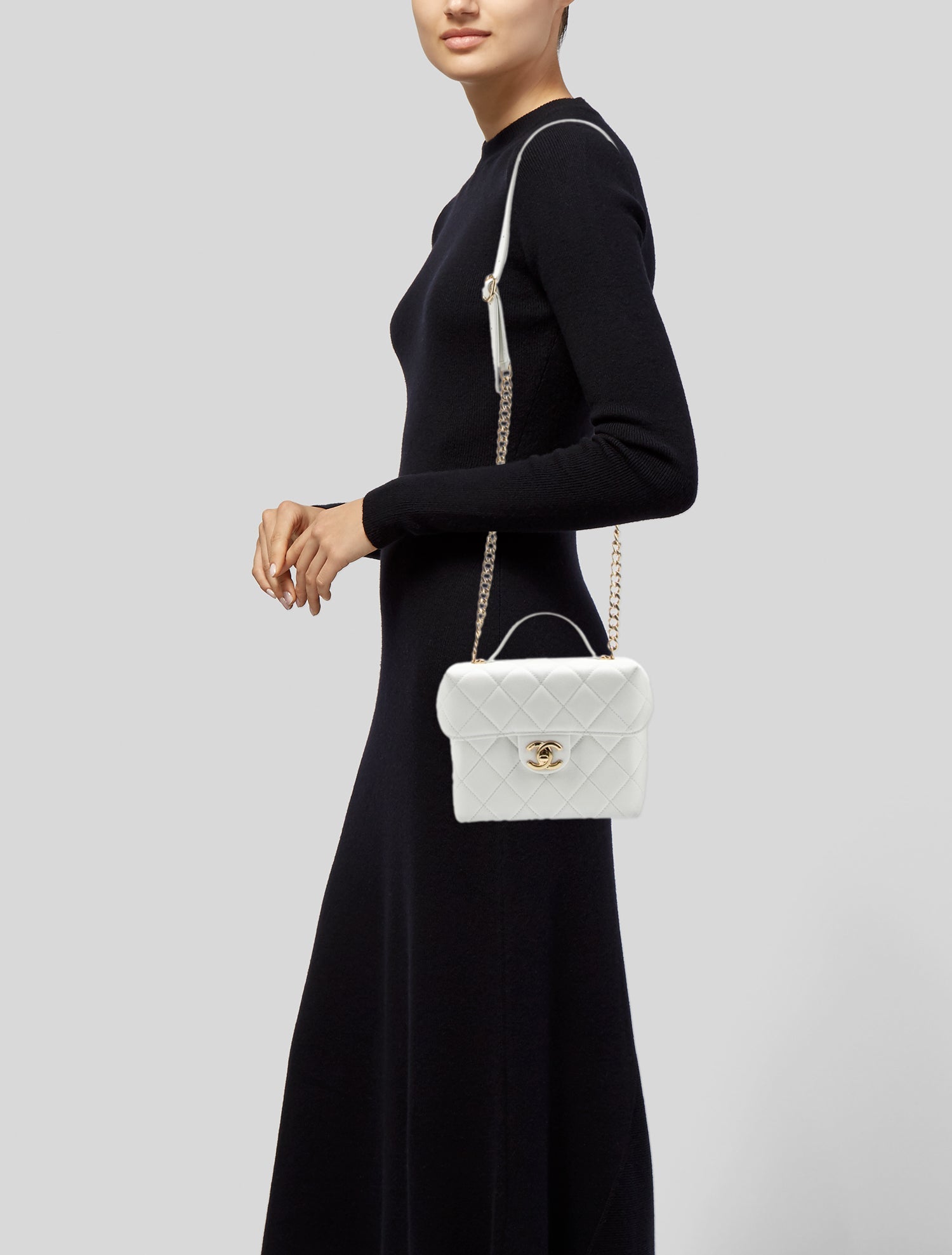 Chanel 2023 Caviar Handy Box Vanity Bag