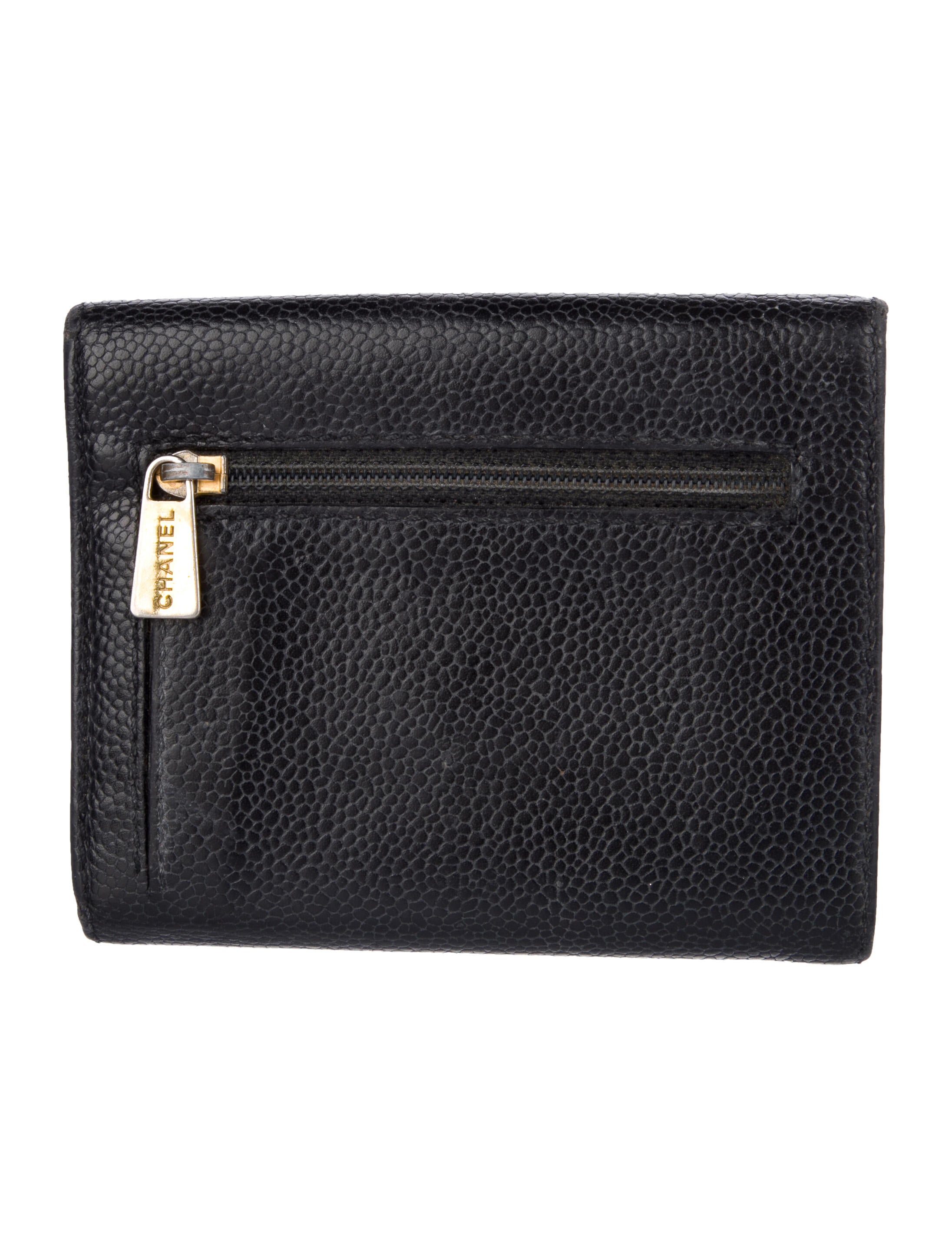 Chanel CC Caviar Compact Interlocking CC Logo French Purse