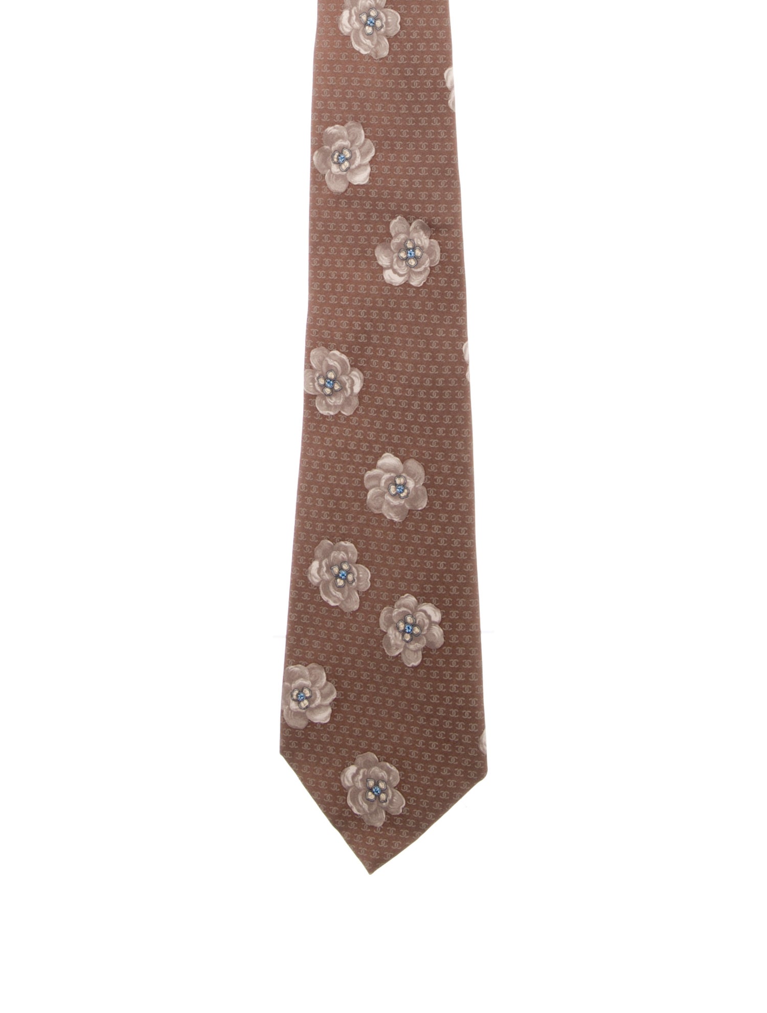 Chanel CC Camellia Silk Tie
