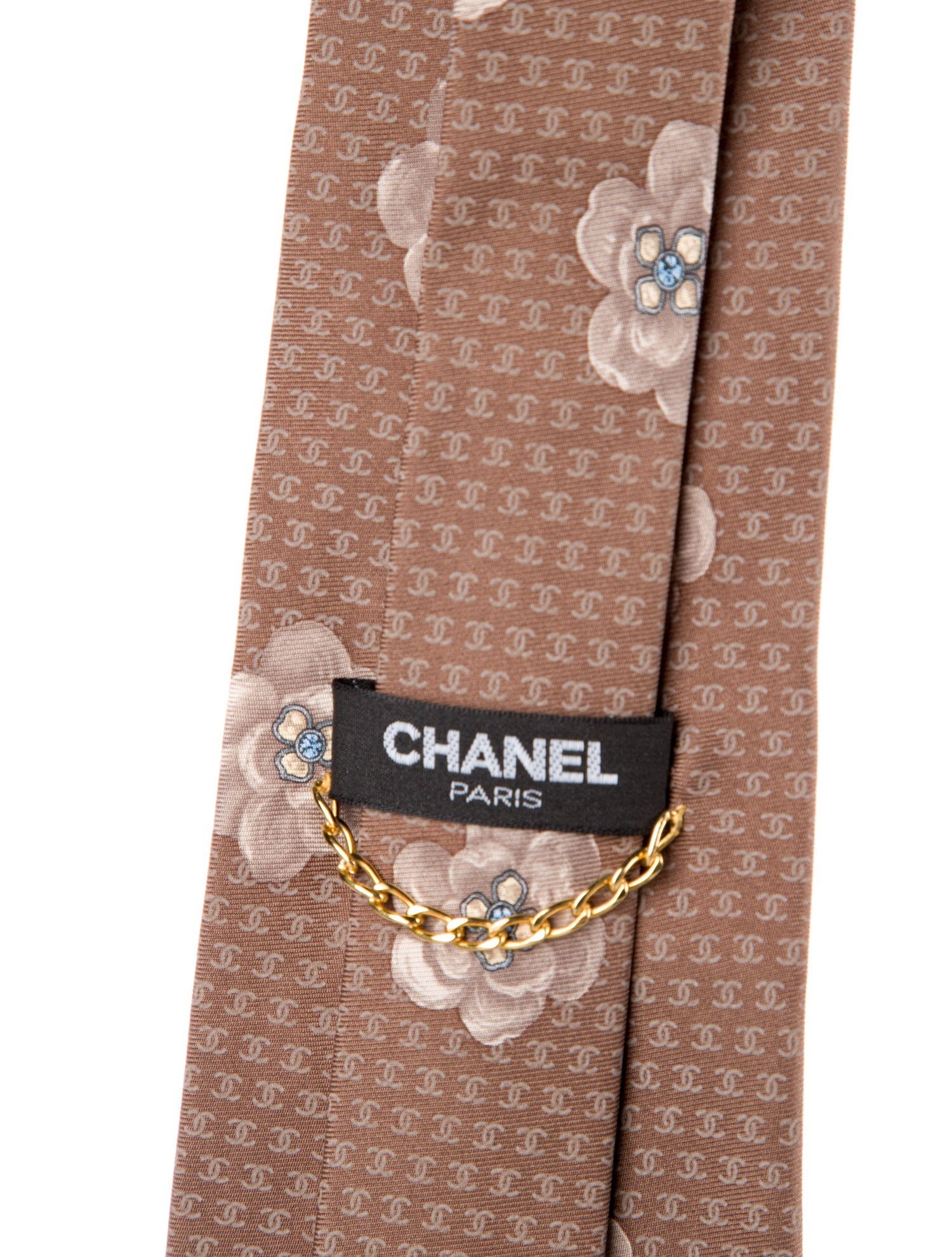 Chanel CC Camellia Silk Tie