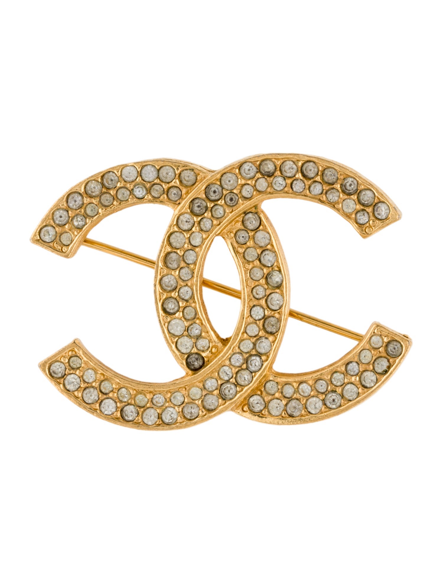 Chanel Vintage Strass CC Brooch