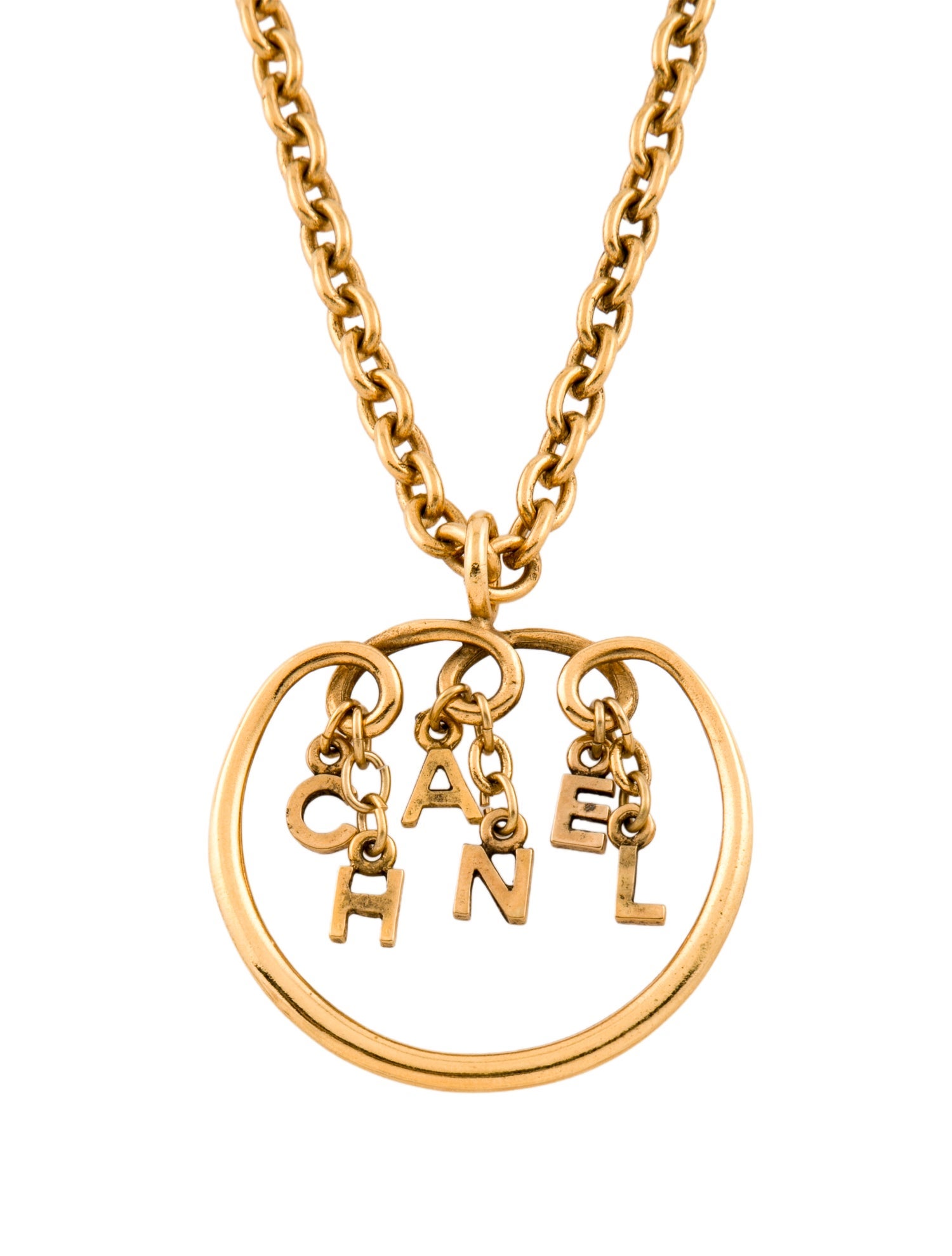 Chanel Vintage 'CHANEL' Pendant Necklace