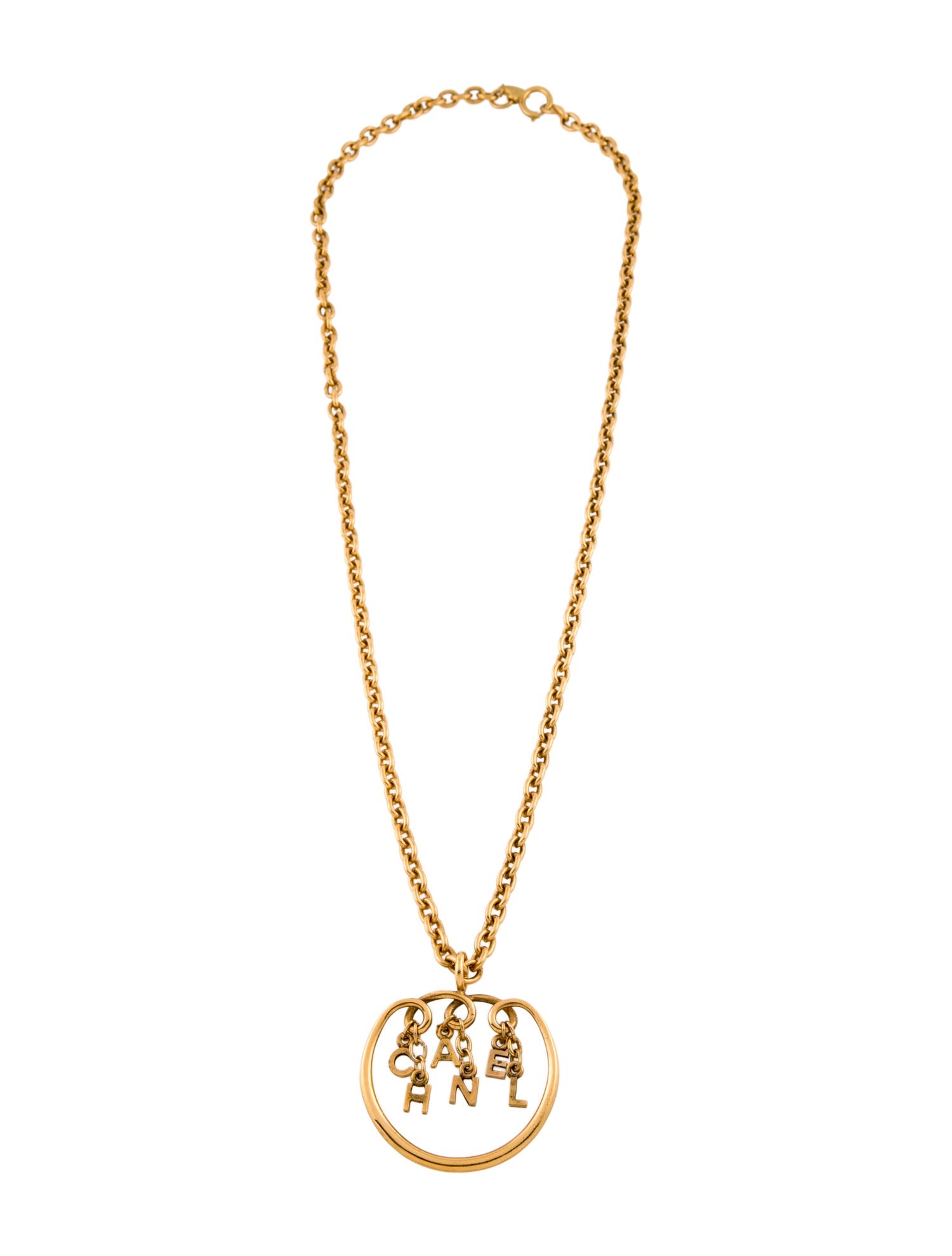 Chanel Vintage 'CHANEL' Pendant Necklace