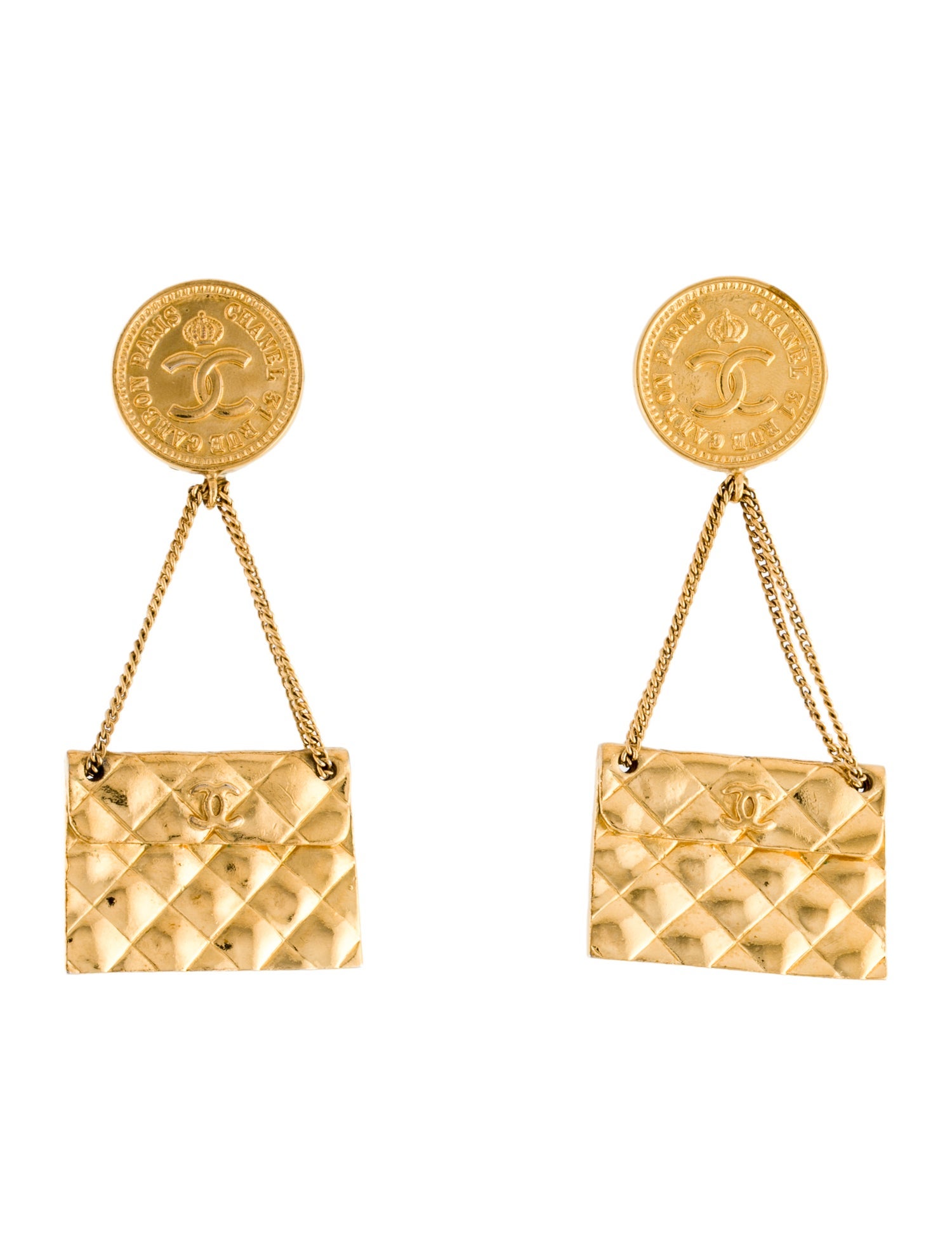 Chanel Vintage CC Flap Bag Clip-On Earrings