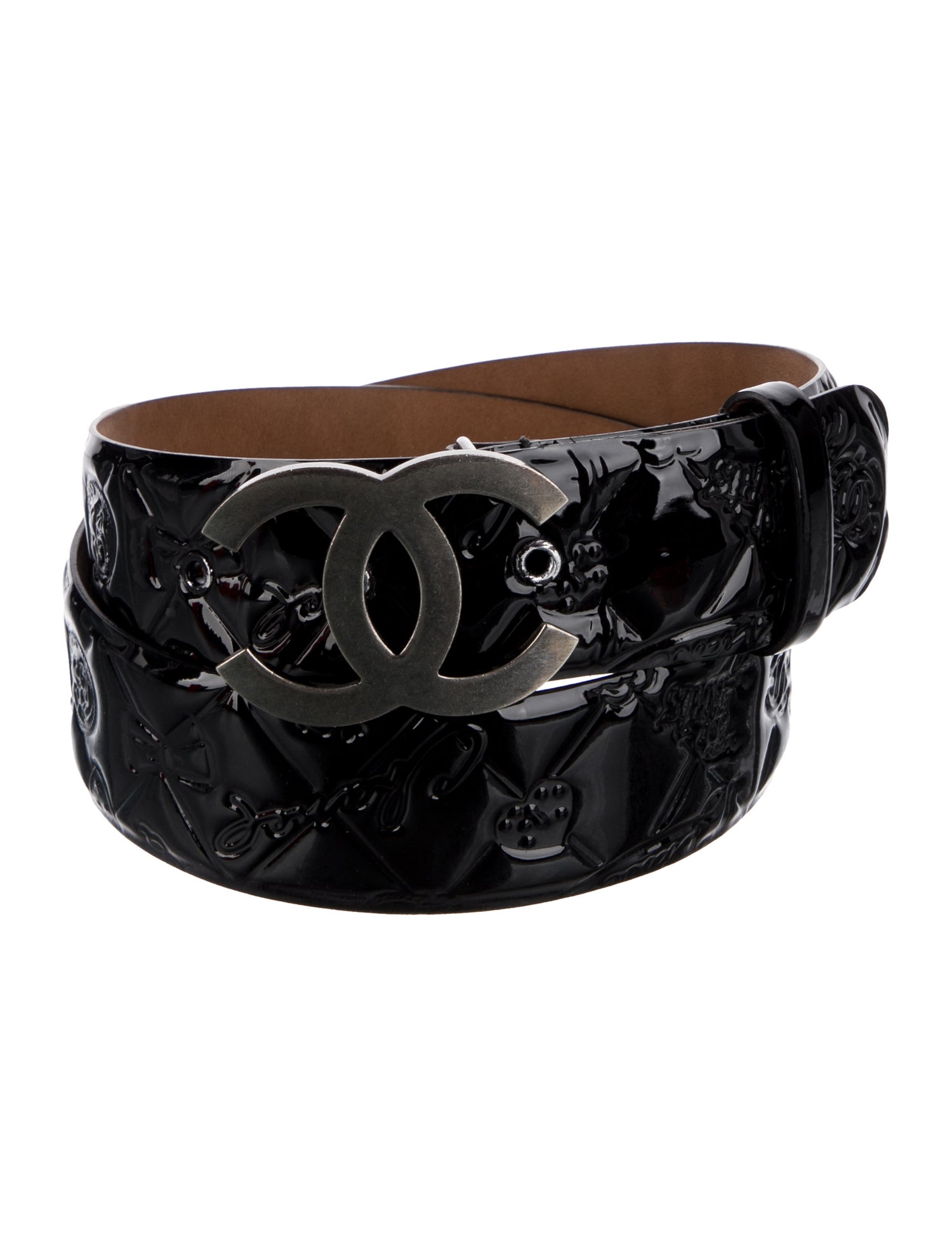 Chanel Interlocking CC Logo Patent Leather Belt