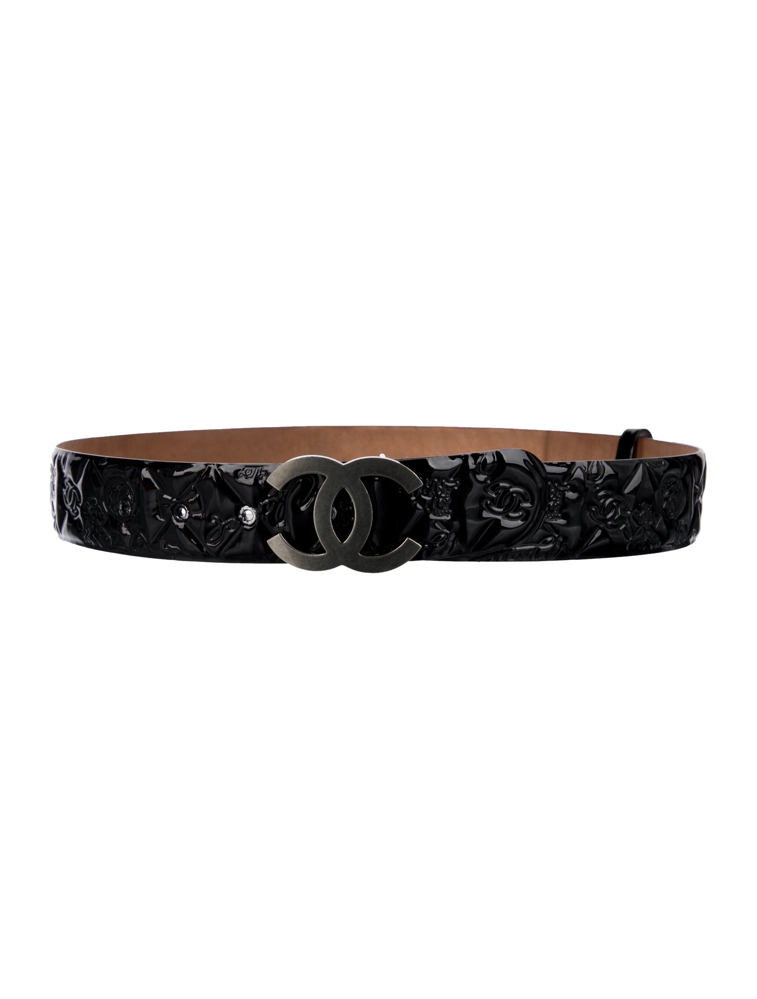 Chanel Interlocking CC Logo Patent Leather Belt