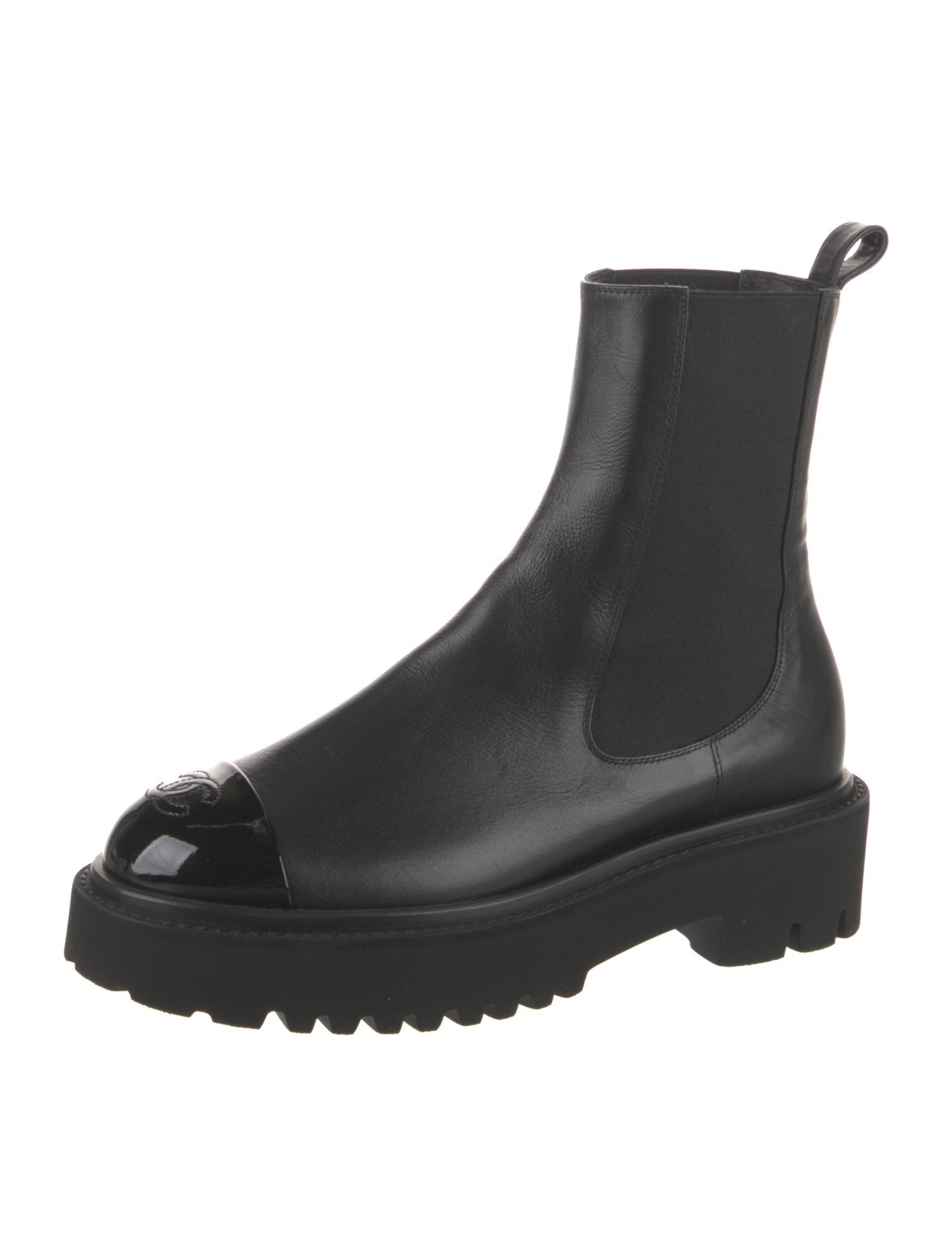 Chanel 2022 Interlocking CC Logo Chelsea Boots