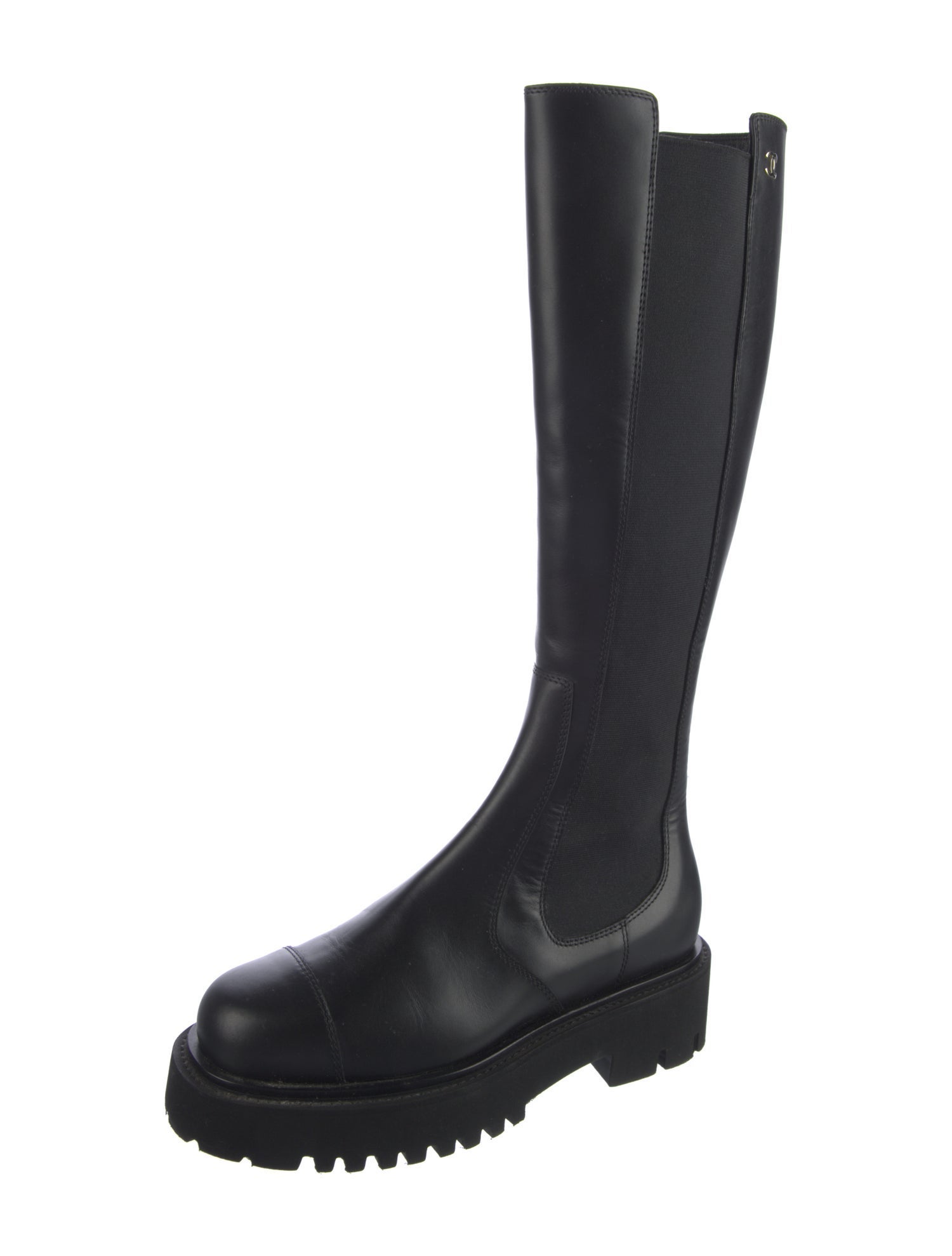 Chanel 2024 Interlocking CC Logo Chelsea Boots