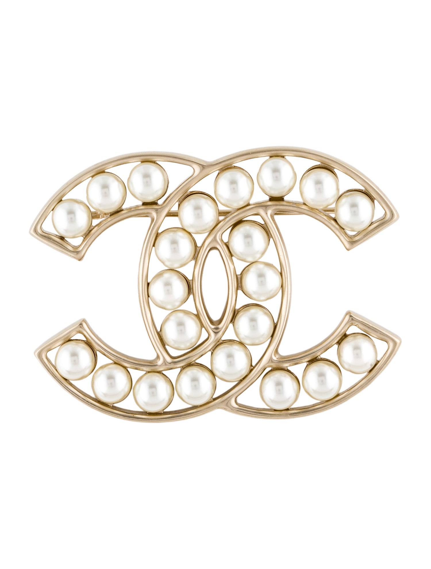 Chanel 2024 Faux Pearl CC Brooch Pin