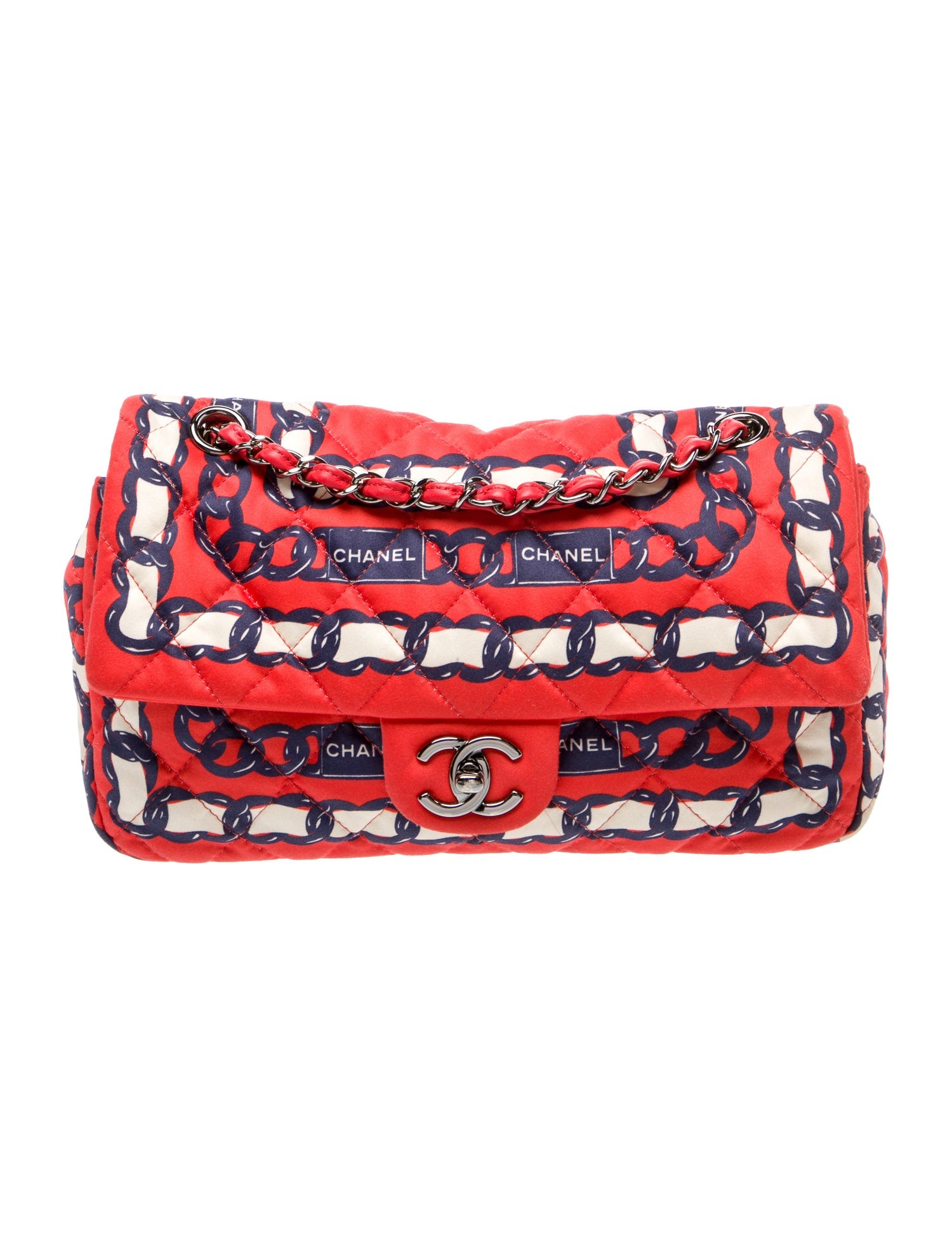 Chanel Medium Silk Printed Single Flap Bag