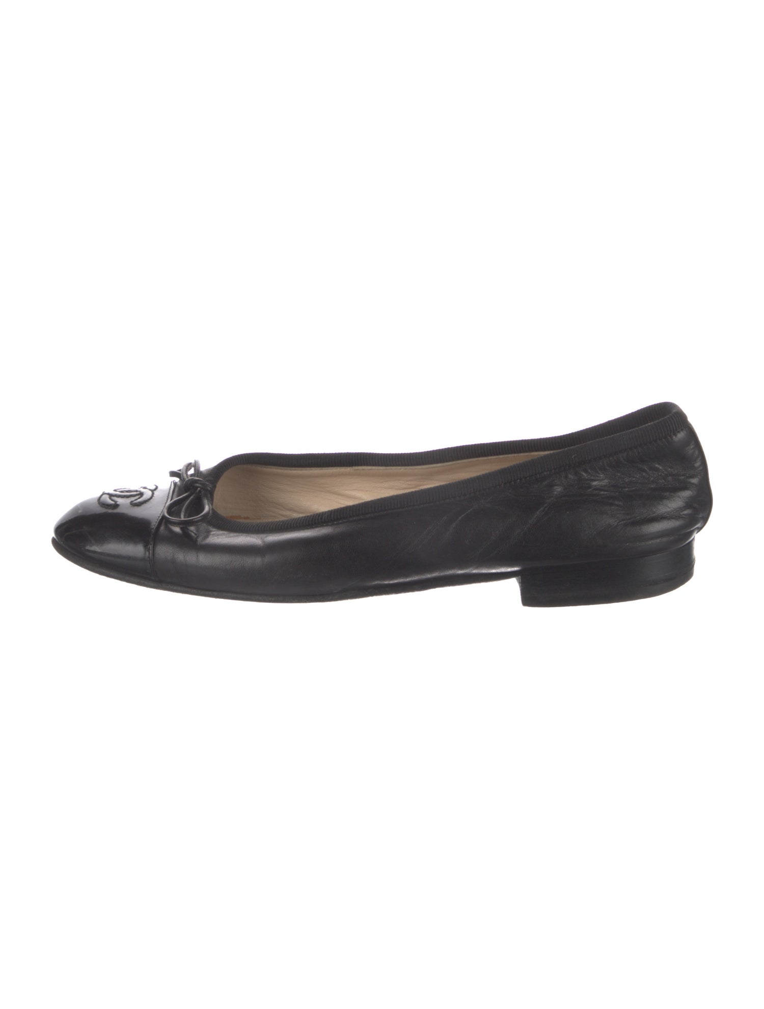 Chanel Vintage Interlocking CC Logo Ballet Flats