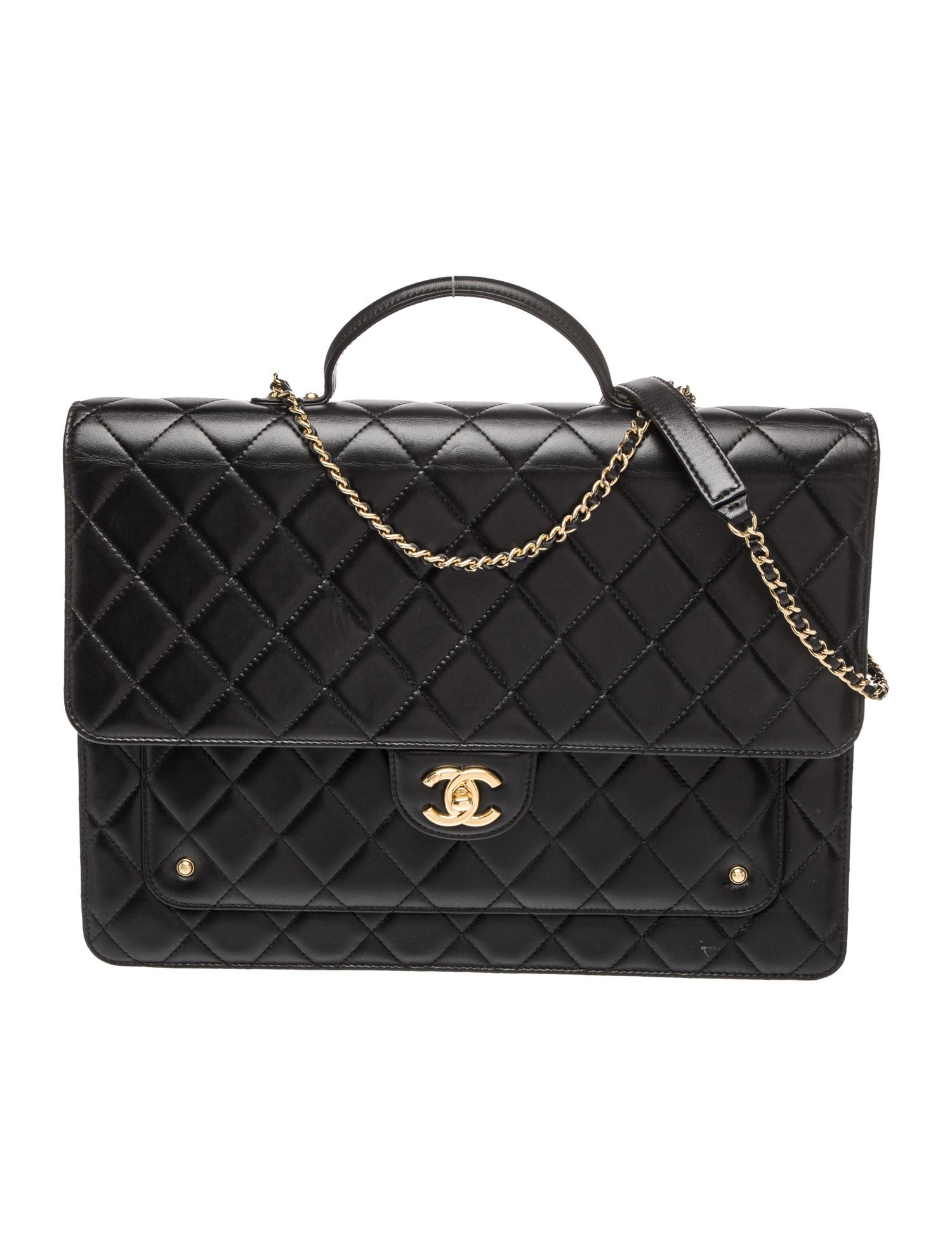 Chanel Quilted CC Briefcase w/ Strap