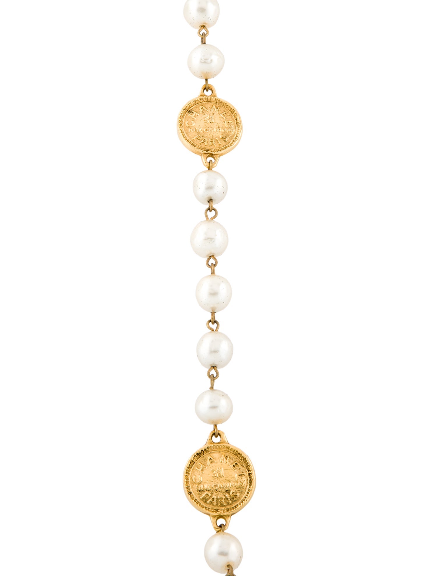 Chanel Vintage Faux Pearl Station Necklace