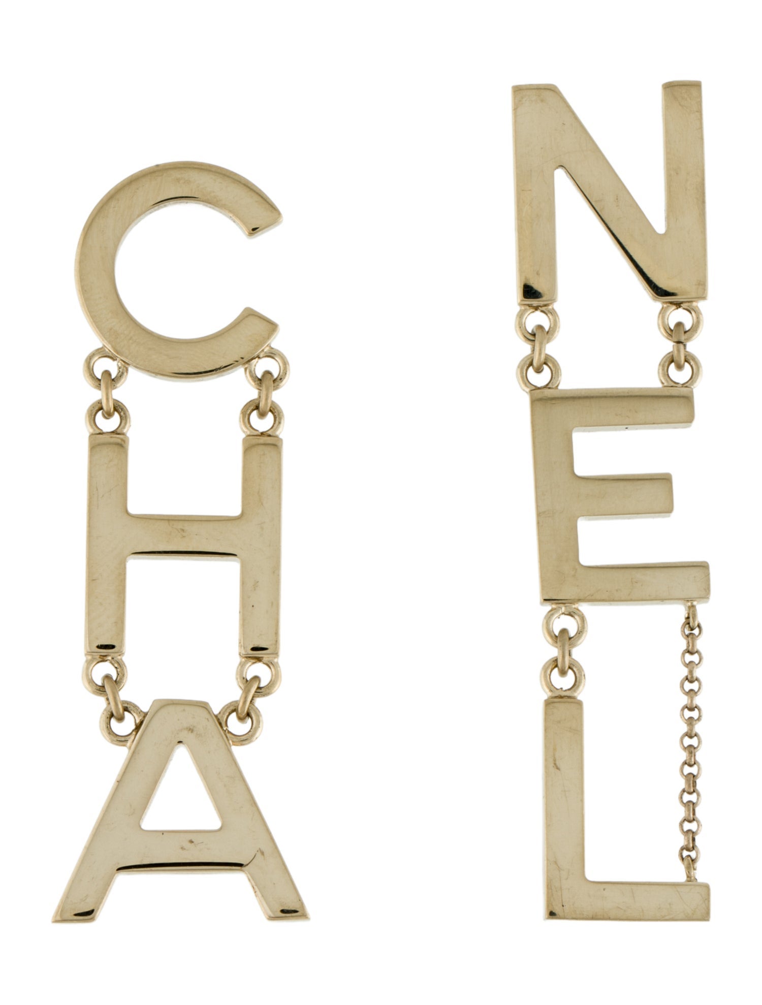 Chanel 2020 'CHA-NEL' Drop Earrings