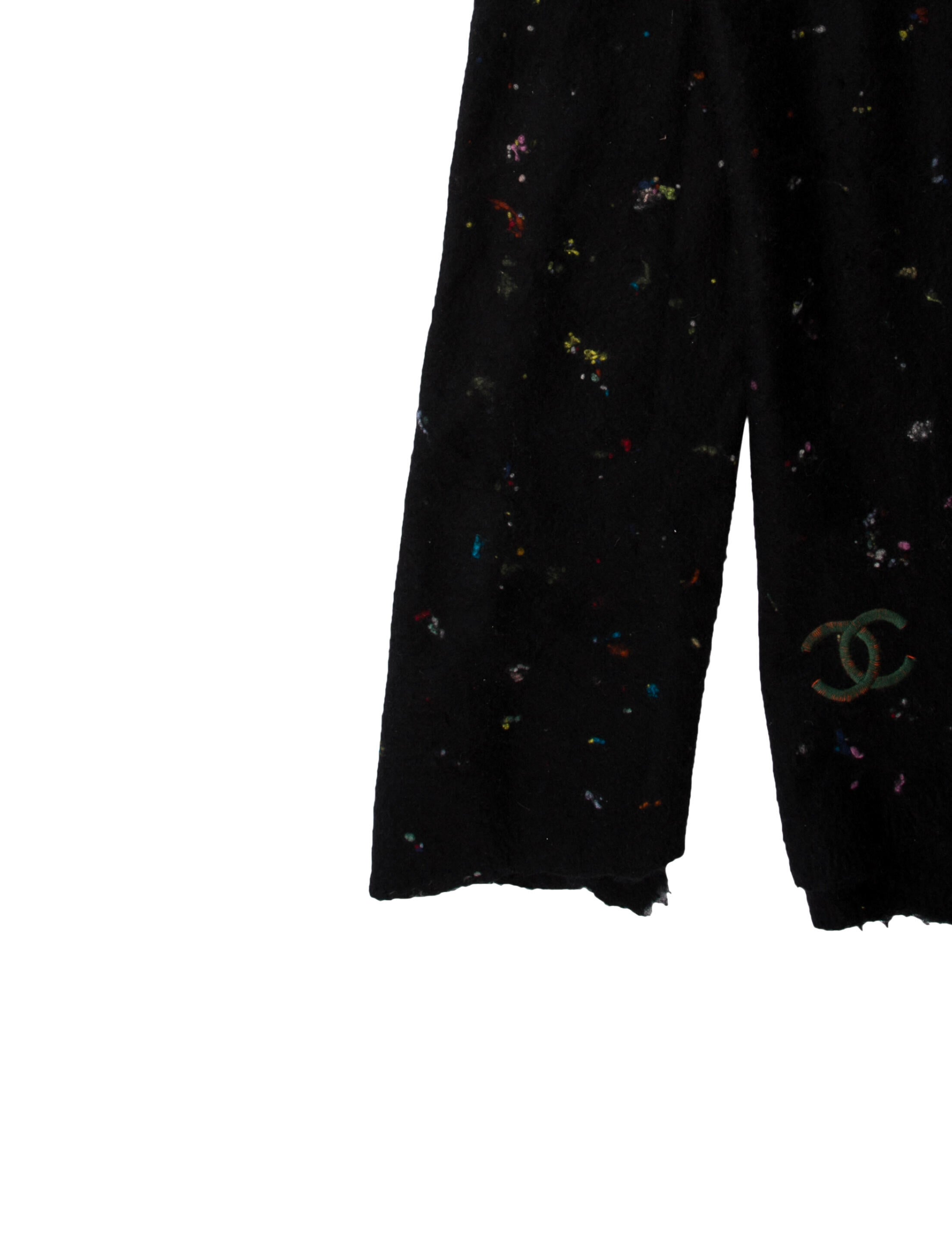 Chanel Cashmere Interlocking CC Logo Scarf