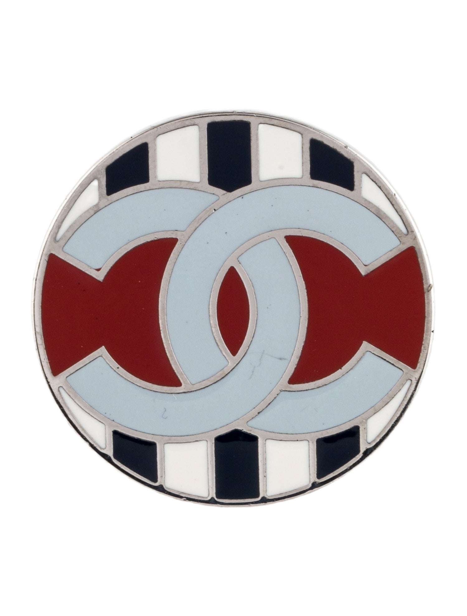 Chanel Enamel CC Pin