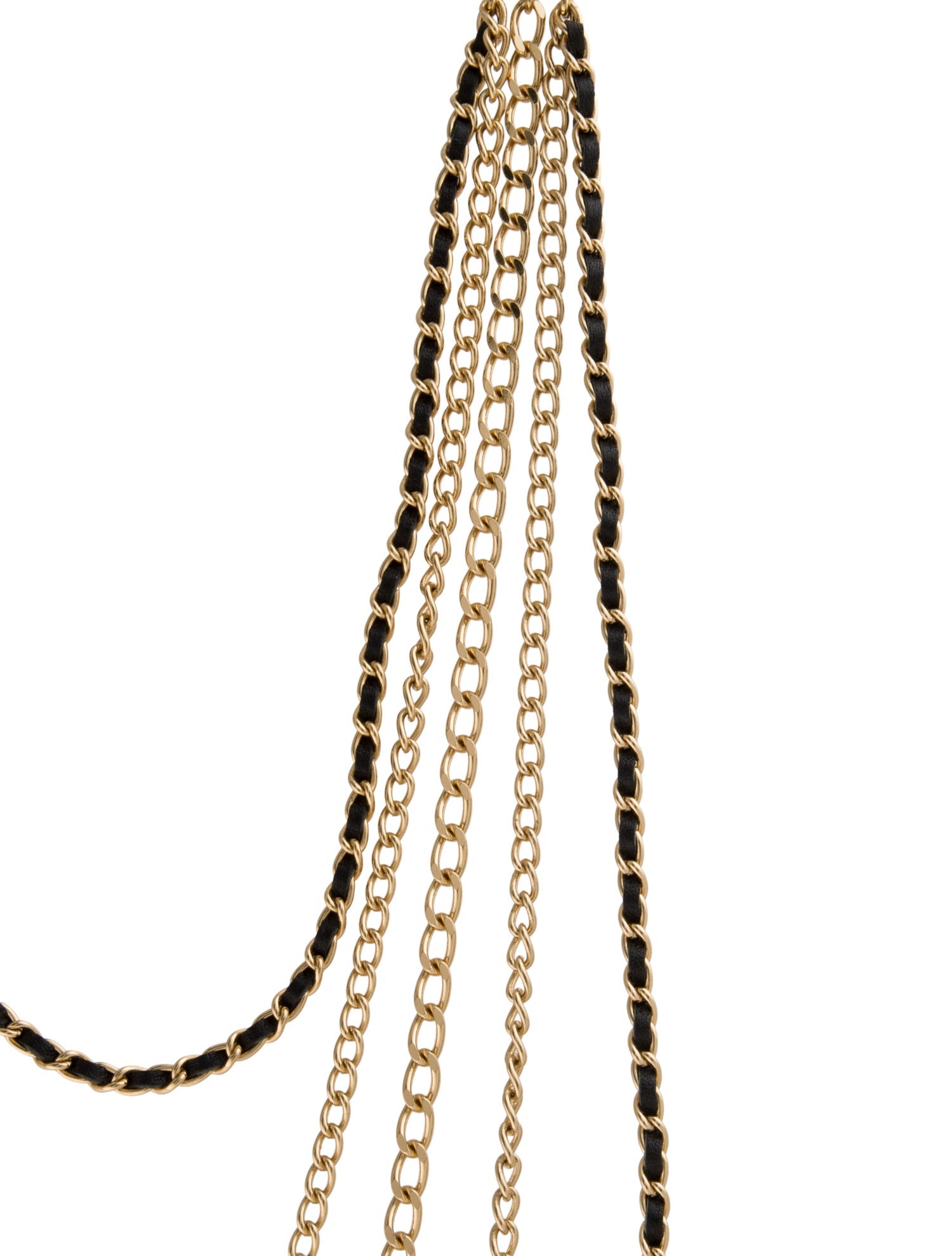 Chanel 2022 Leather Bow Multistrand Necklace