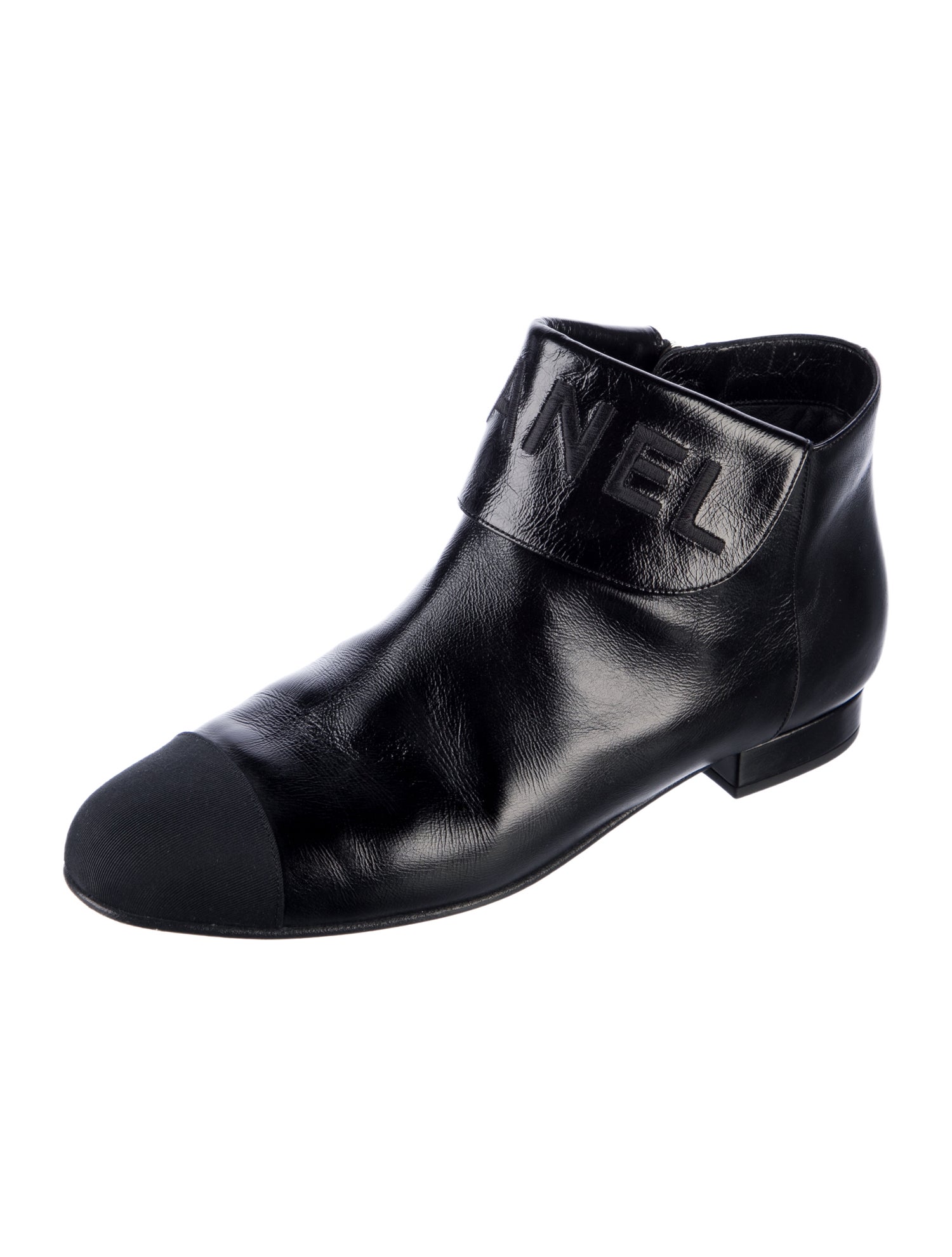 Chanel Interlocking CC Logo Leather Western Boots