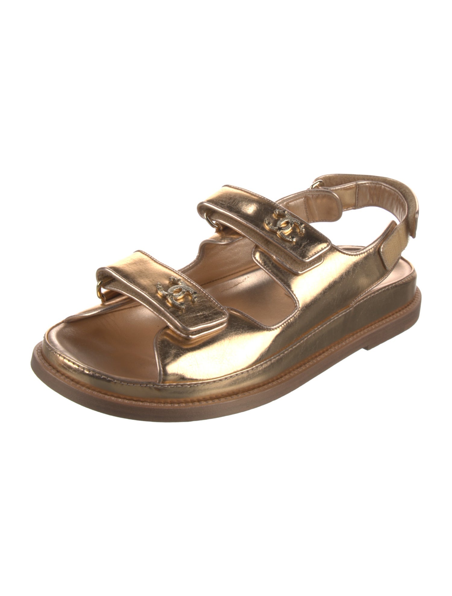 Chanel 2022 Interlocking CC Logo Slingback Sandals