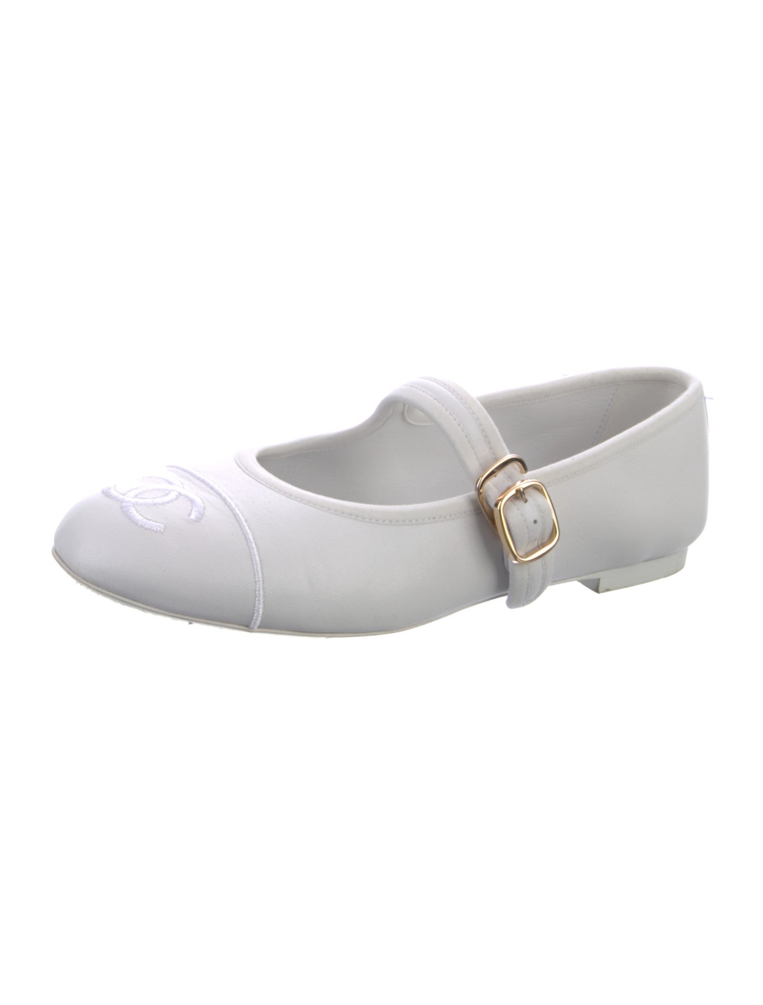 Chanel 2024 Interlocking CC Logo Mary Jane Flats