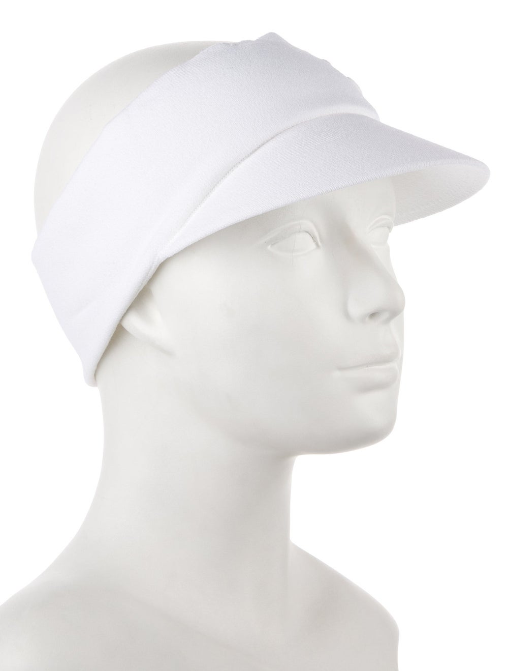 White Chanel visor with interlocking CC accent. - image 2