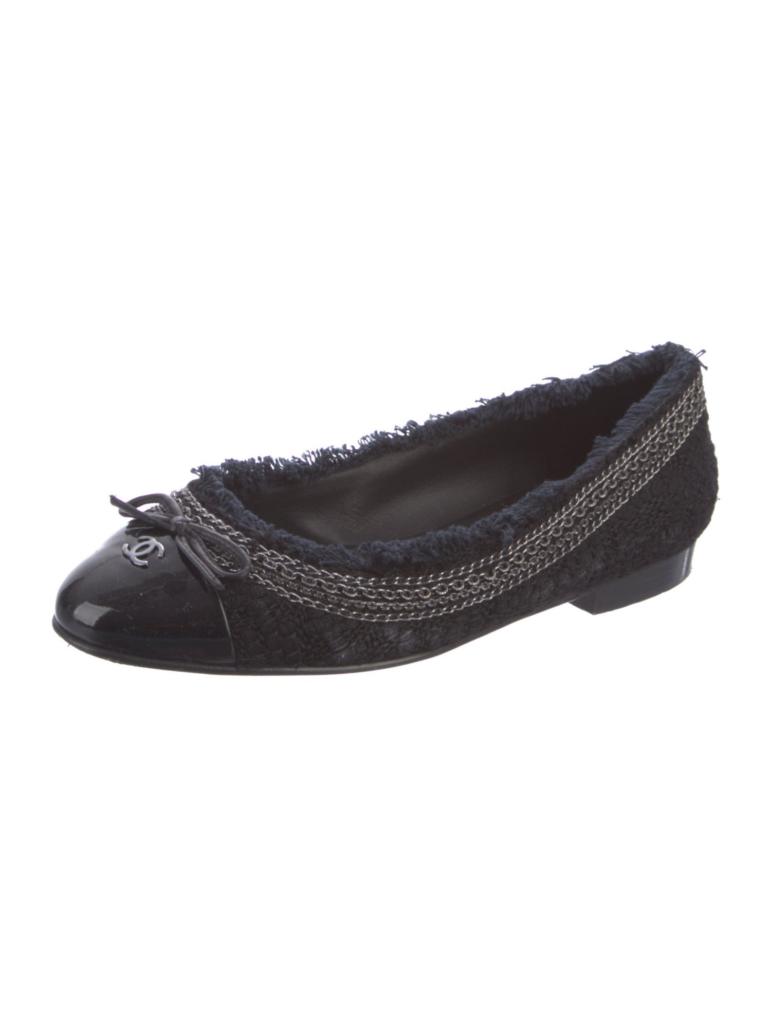 Chanel 2009 Interlocking CC Logo Ballet Flats