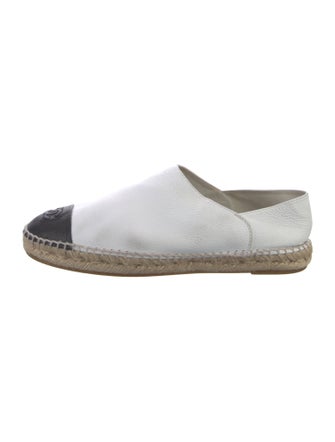 Chanel Interlocking CC Logo Leather Espadrilles