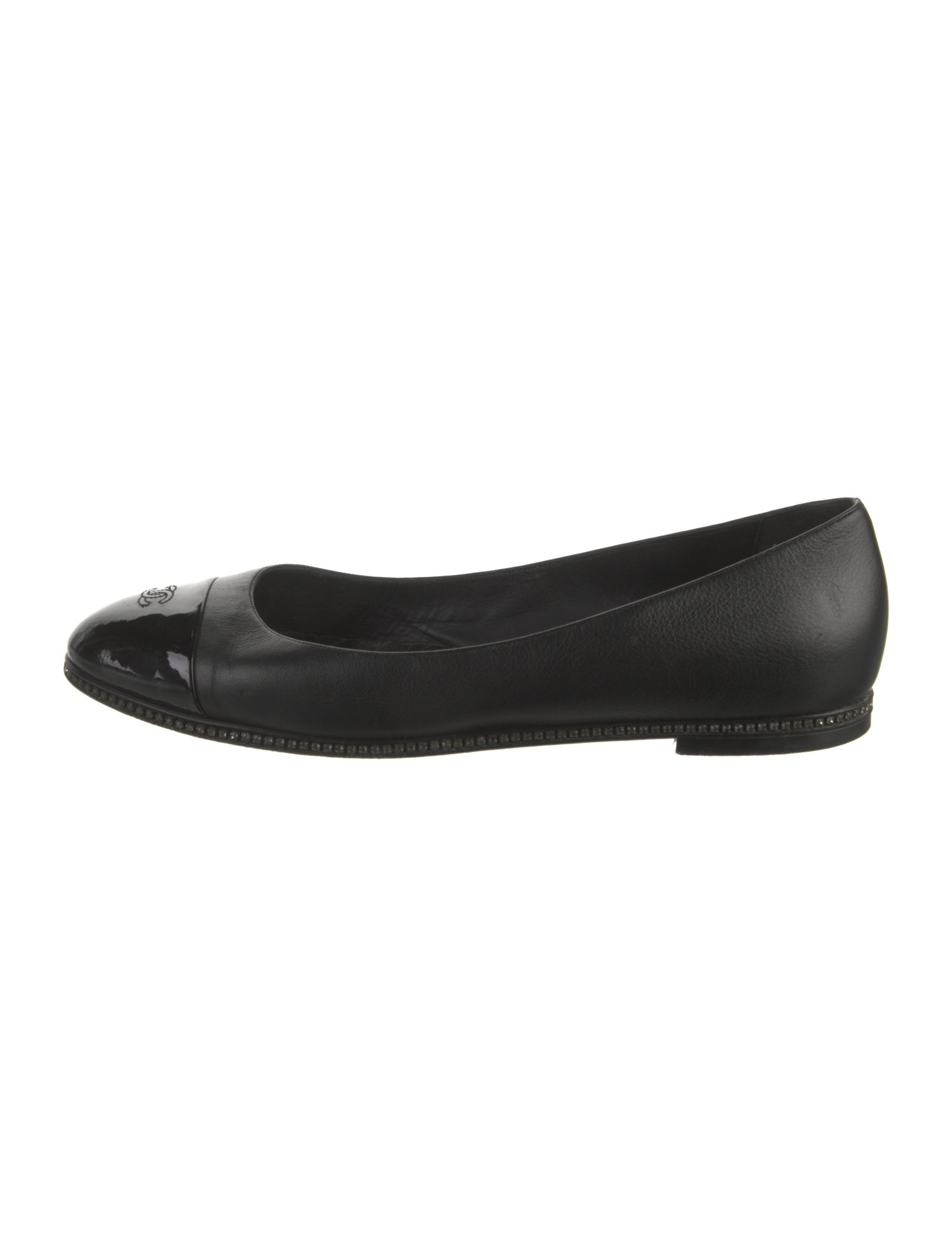 Chanel Interlocking CC Logo Leather Flats