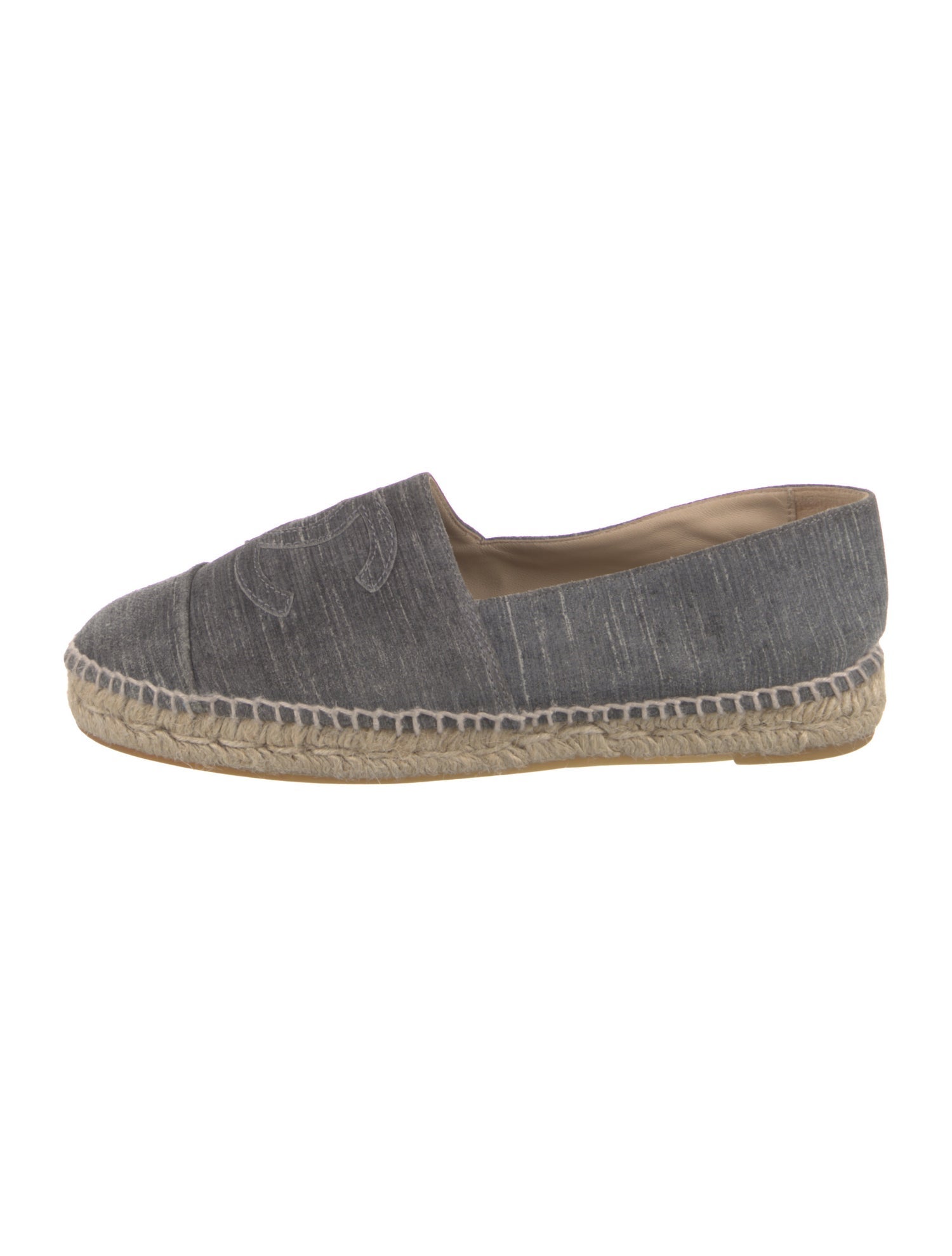 Chanel Interlocking CC Logo Suede Espadrilles