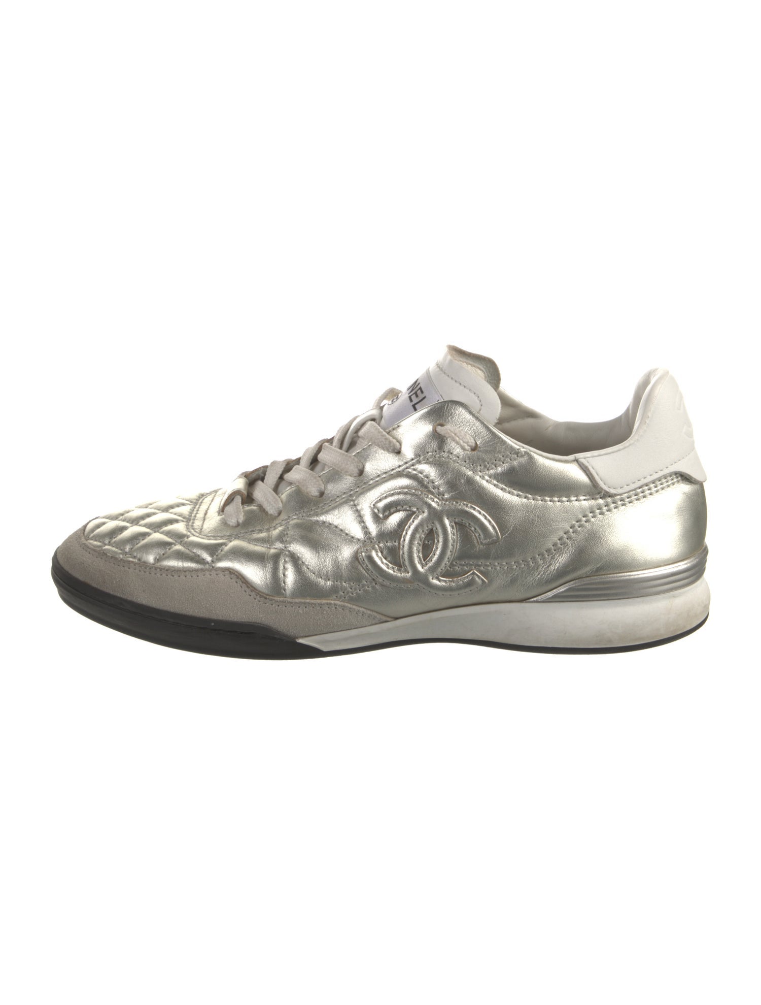 Chanel Interlocking CC Logo Leather Sneakers