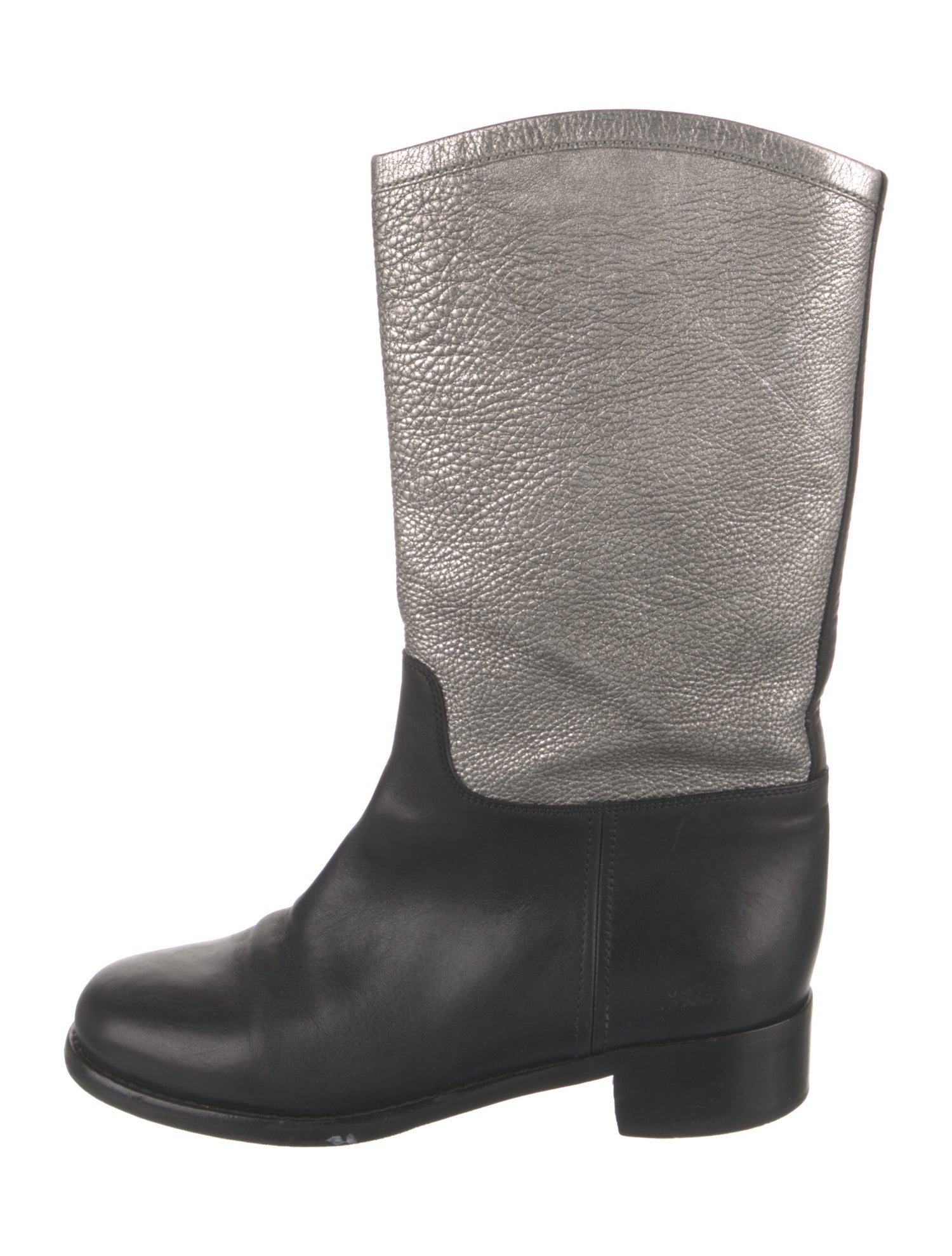 Chanel 2012 Interlocking CC Logo Moto Boots