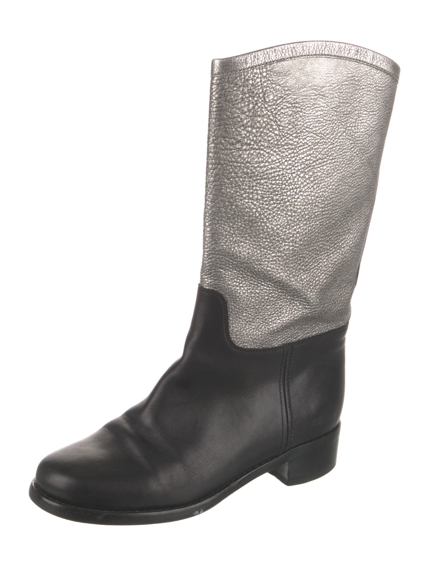 Chanel 2012 Interlocking CC Logo Moto Boots