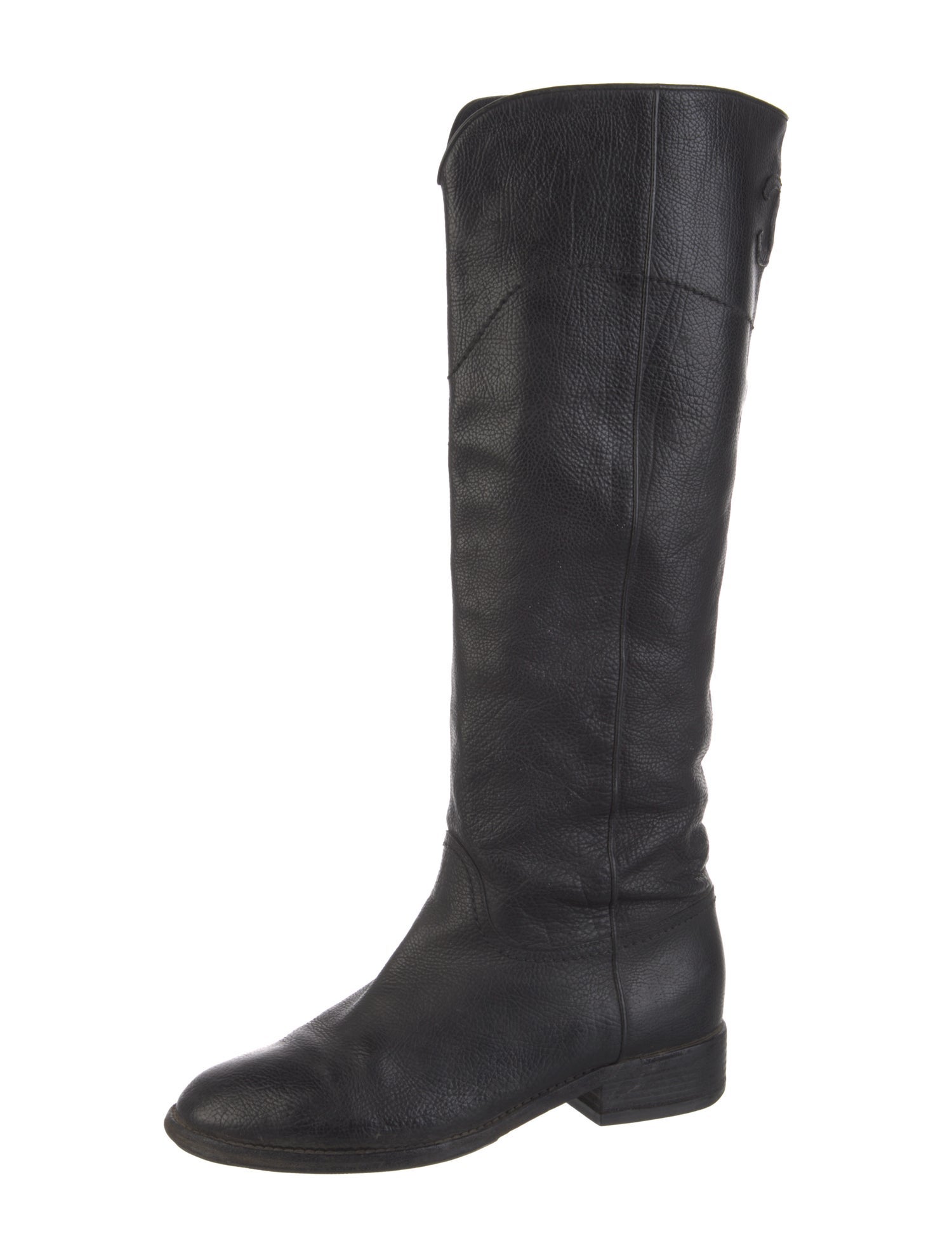 Chanel Interlocking CC Logo Leather Riding Boots