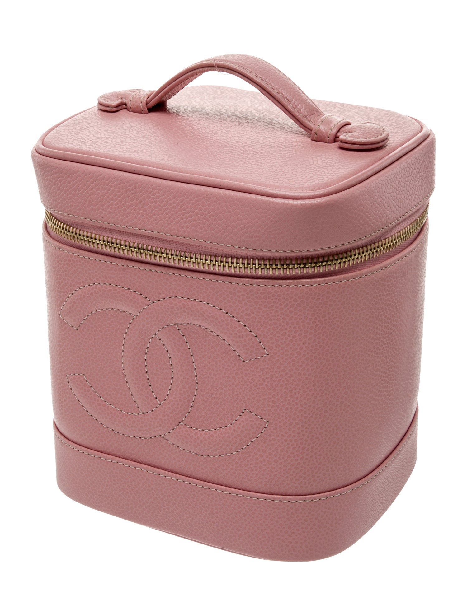 Chanel Caviar Timeless Vanity Case - Pink Handle Bags, Handbags