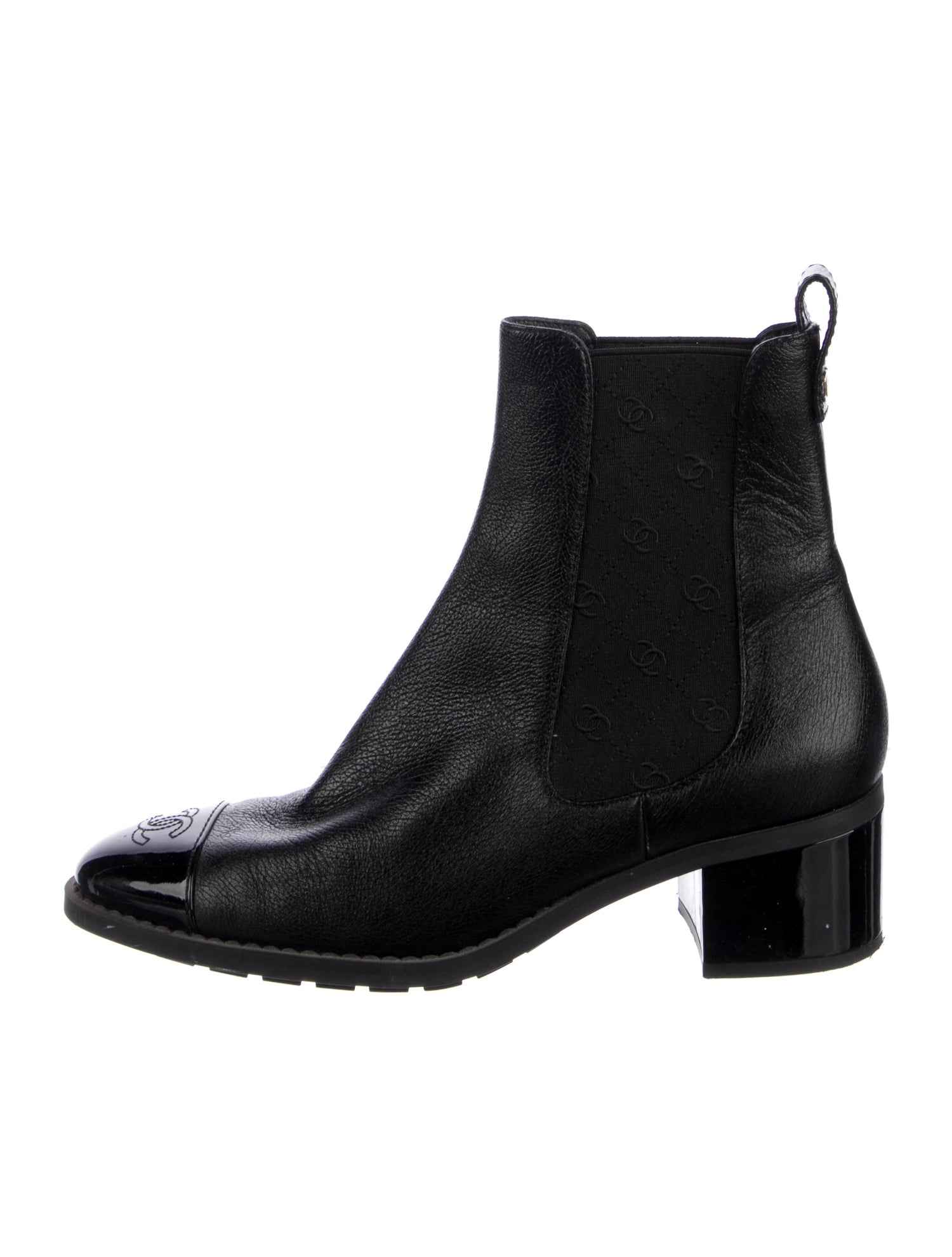 Chanel 2024 Interlocking CC Logo Chelsea Boots