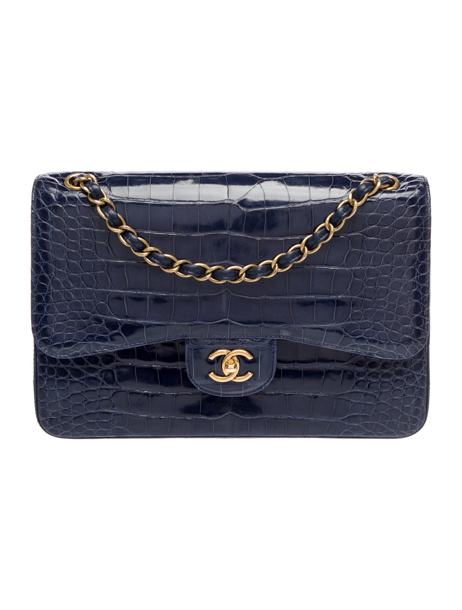 Chanel Classic Jumbo Alligator Double Flap Bag