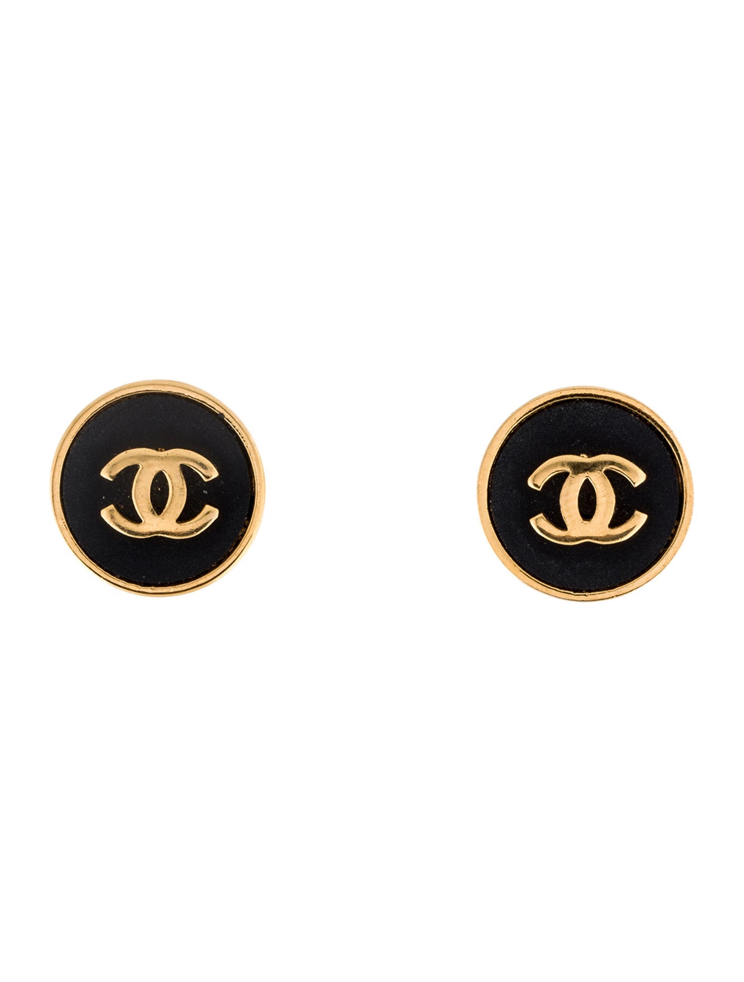 Chanel Vintage Resin CC Clip-On Earrings