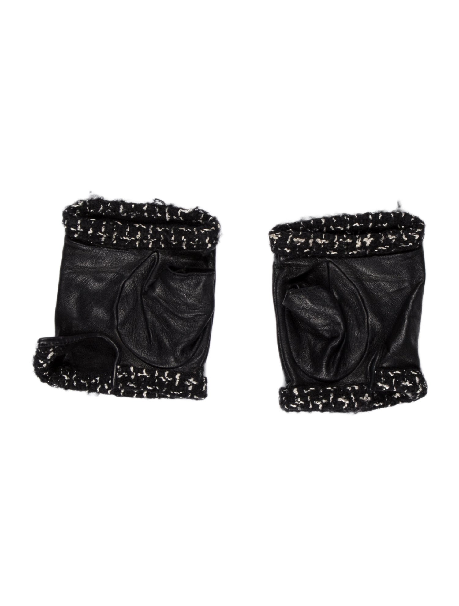 Chanel Lambskin Tweed CC Fingerless Gloves